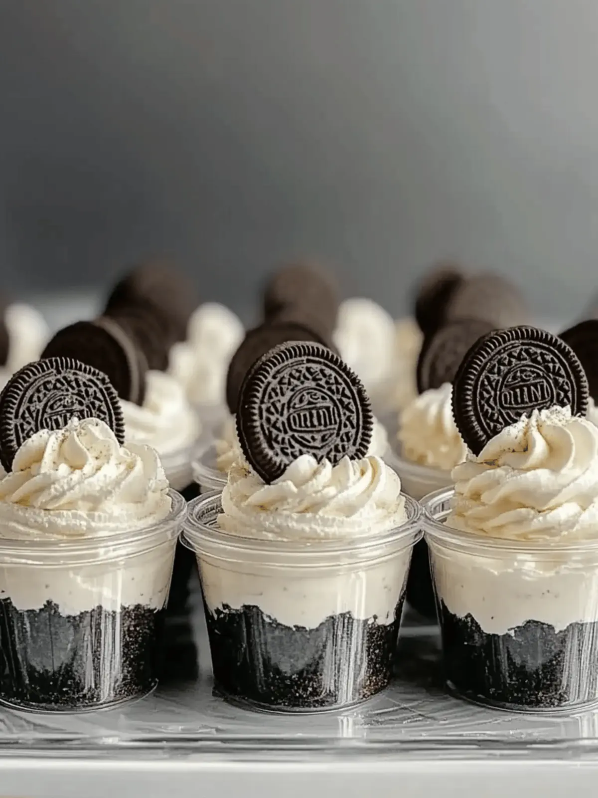 Mini Oreo Dessert Cups with Whipped Cream Cheese Filling