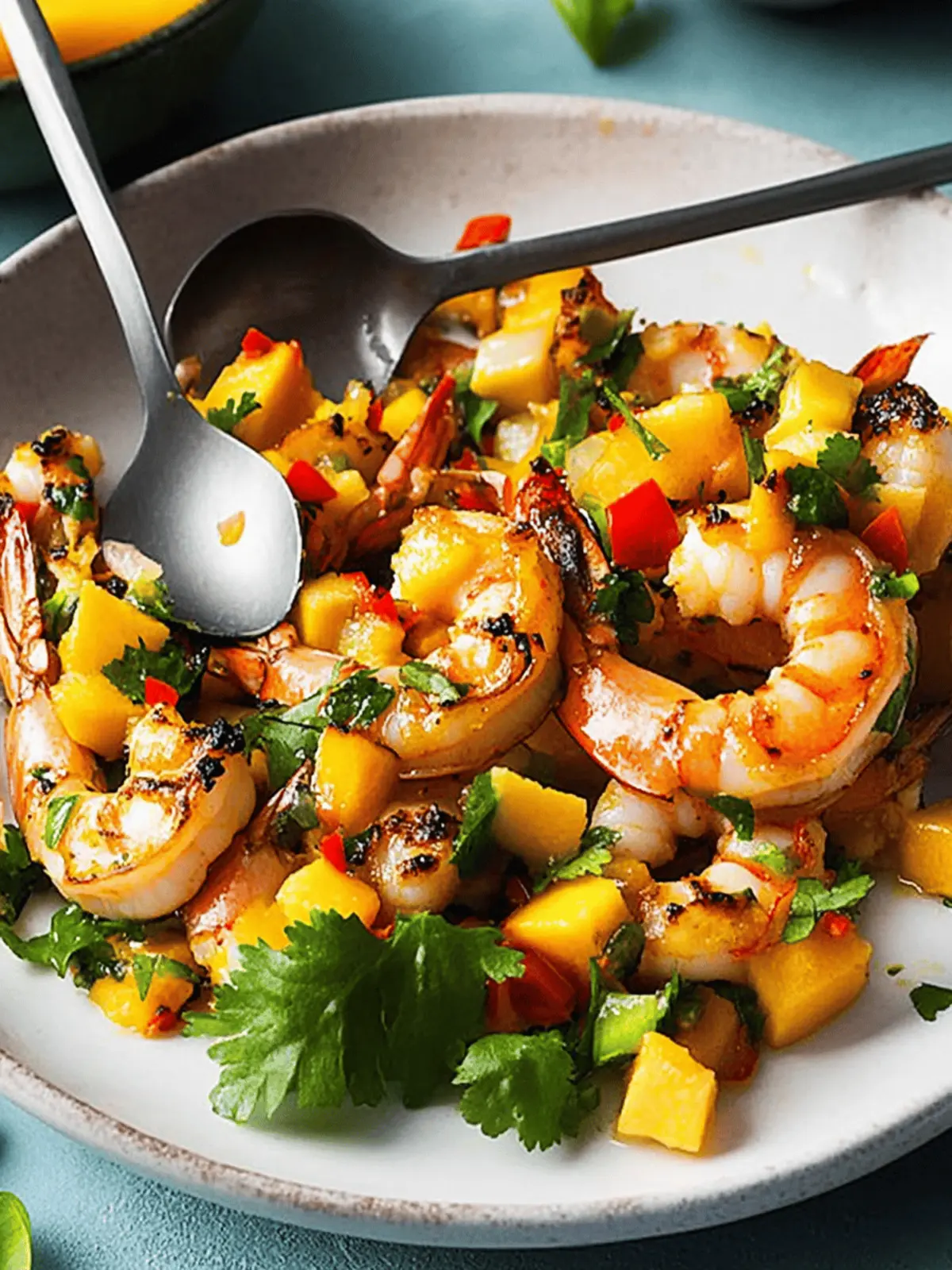 Chilli Lime Prawns with Tangy Mango Salsa
