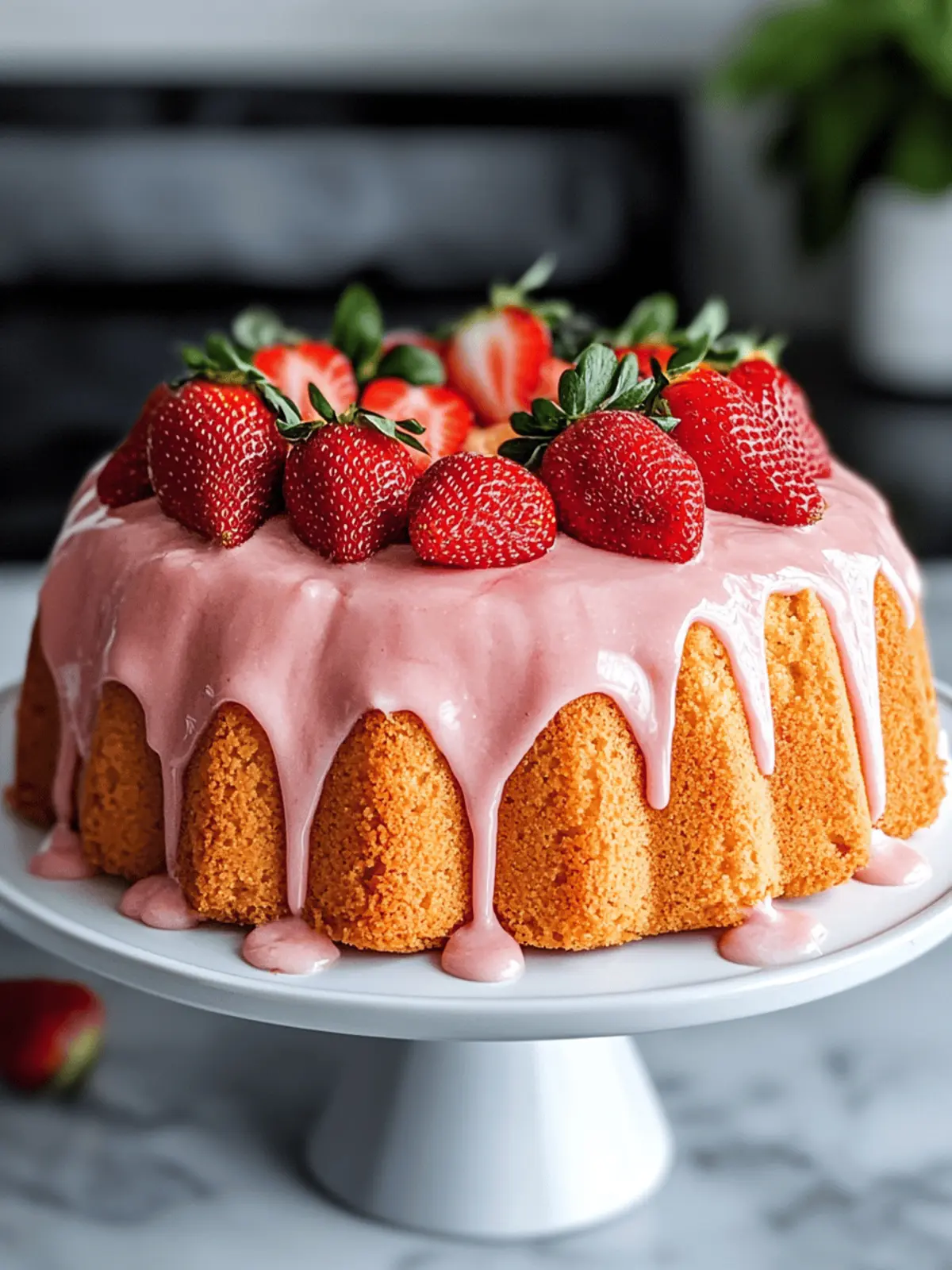 Sweet and Tangy Strawberry Pound Cake