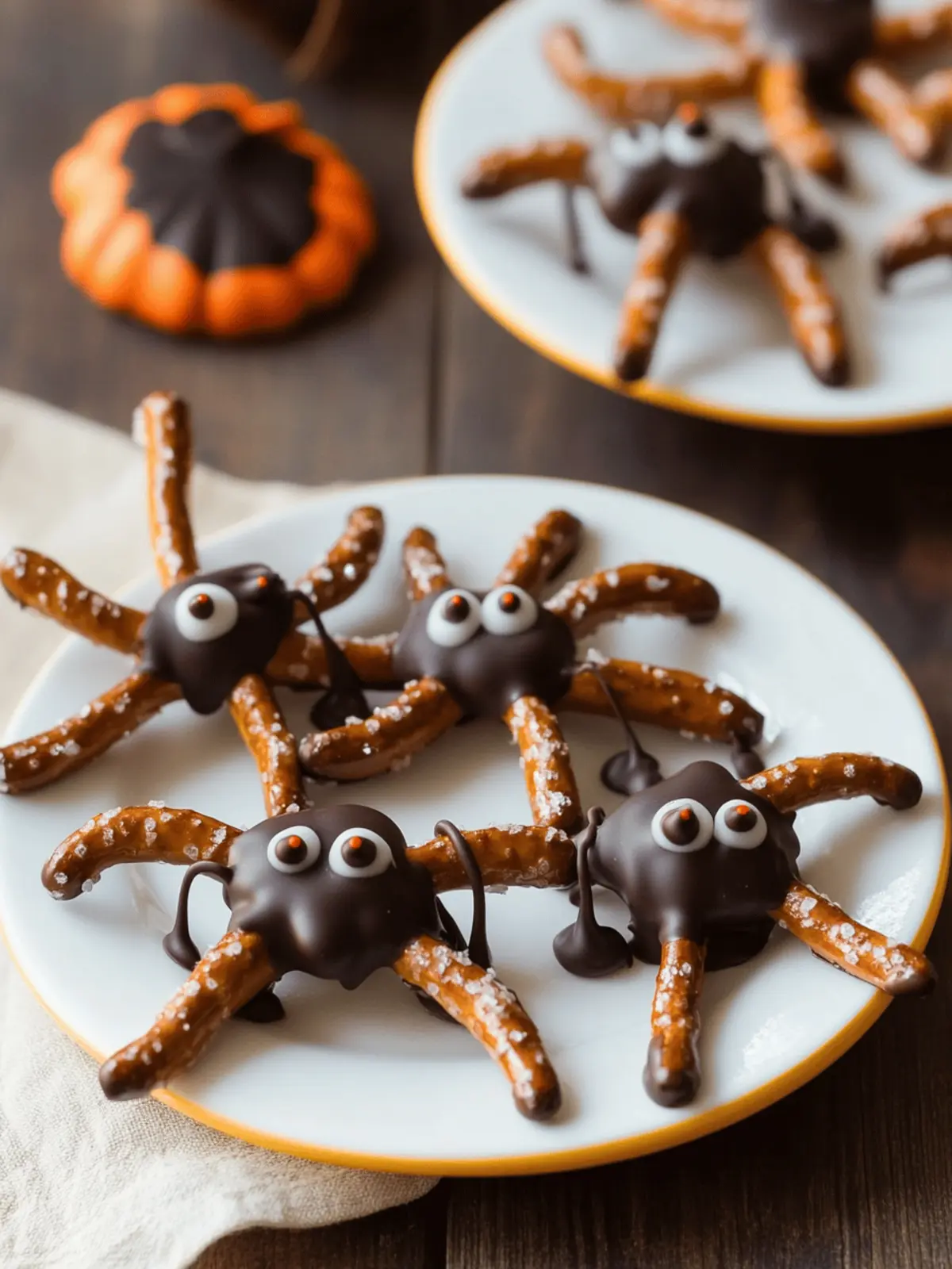 Spooky Spider Chocolate Pretzels