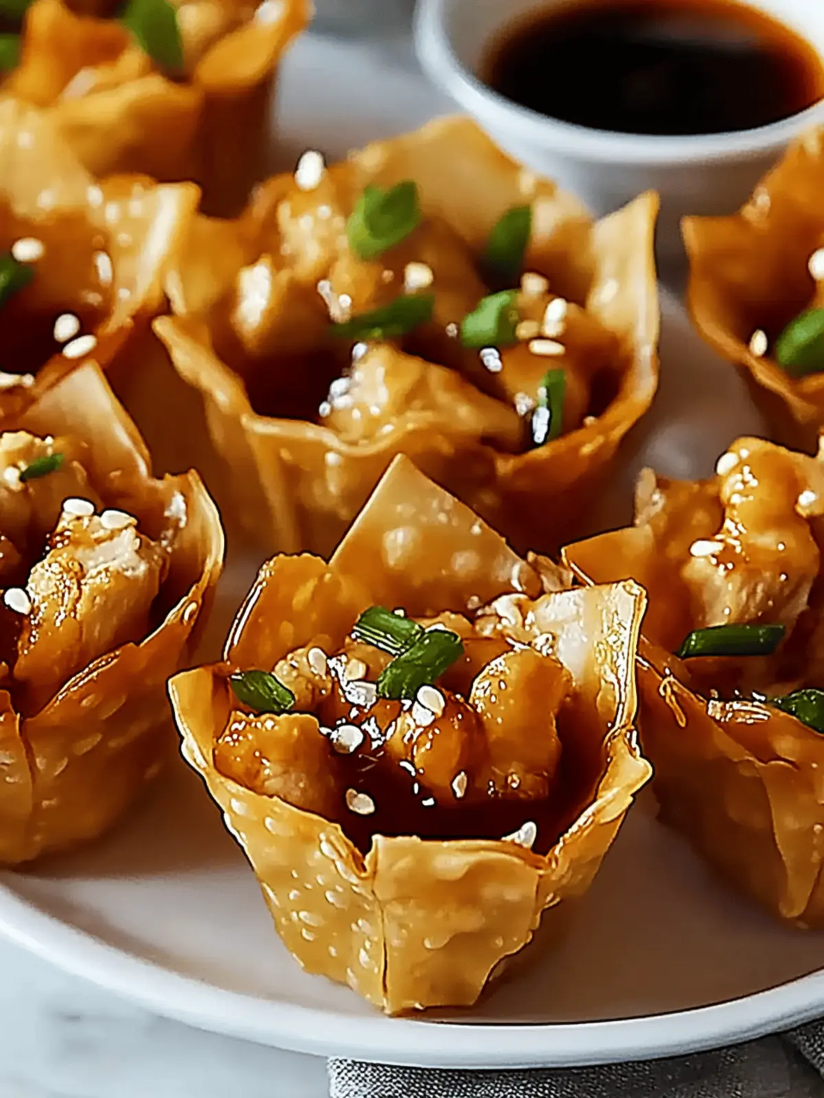 Crispy Chicken Wonton Cups