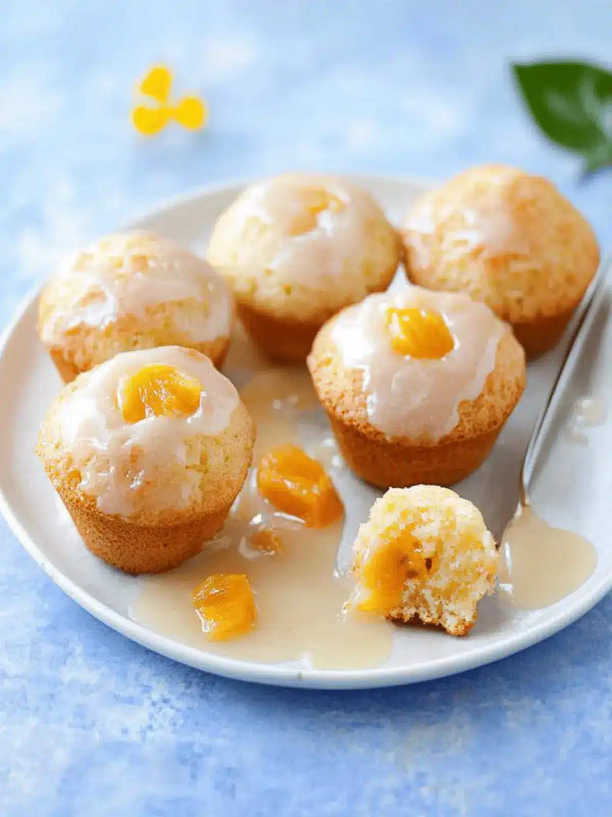 Mango Muffins with Passion Fruit Glaze