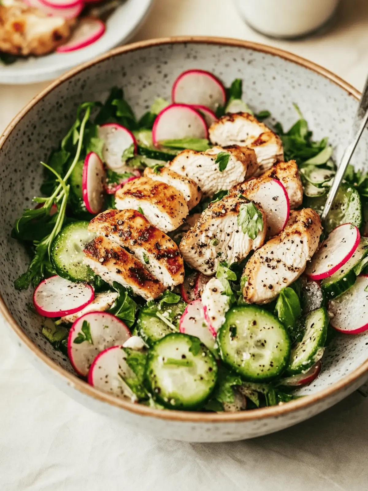 Radish Cucumber Salad with Black Pepper Chicken Delight 5 Radish Cucumber Salad with Black Pepper Chicken