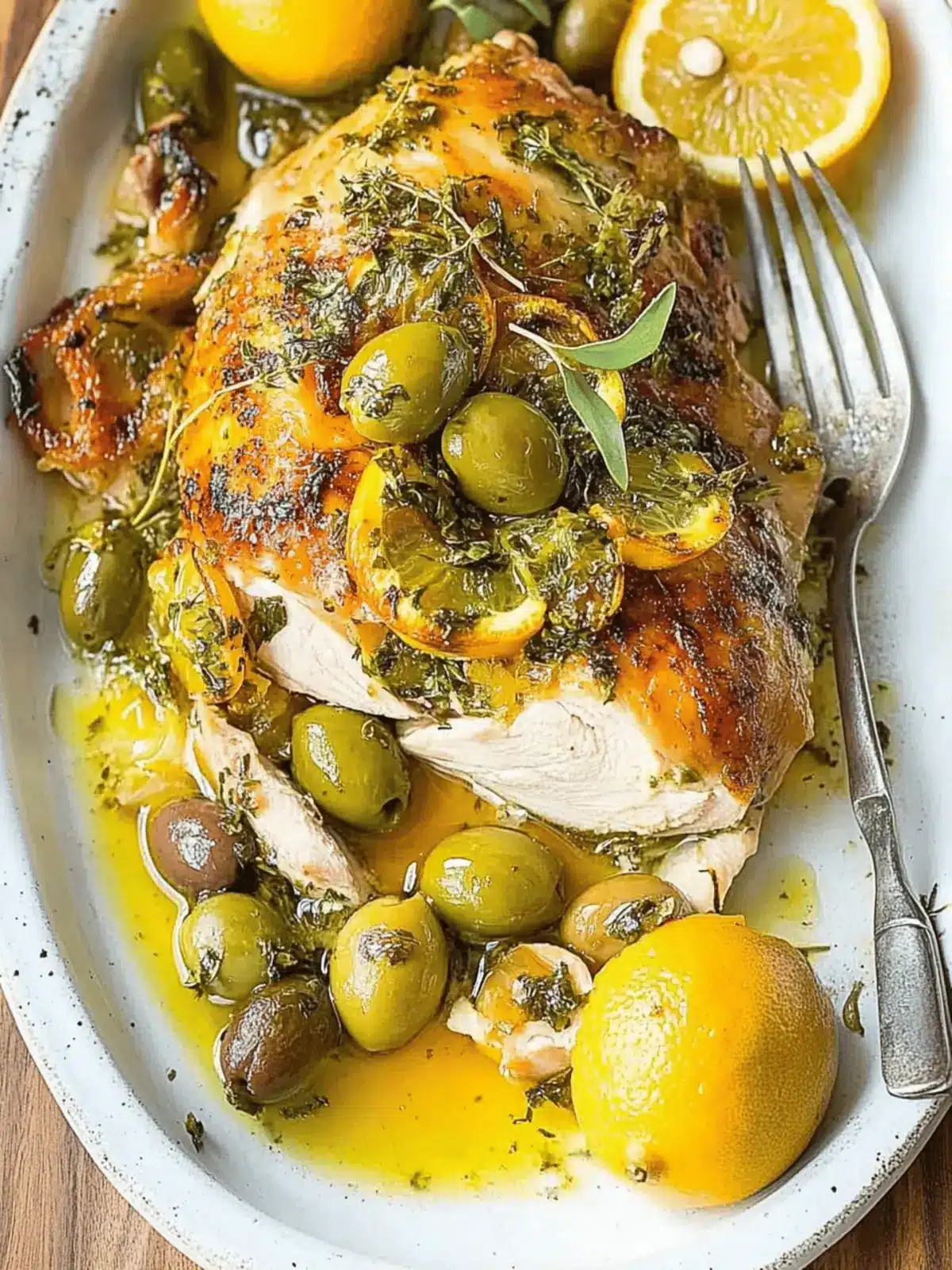 Herb Roasted Chicken with Warm Olives and Citrus