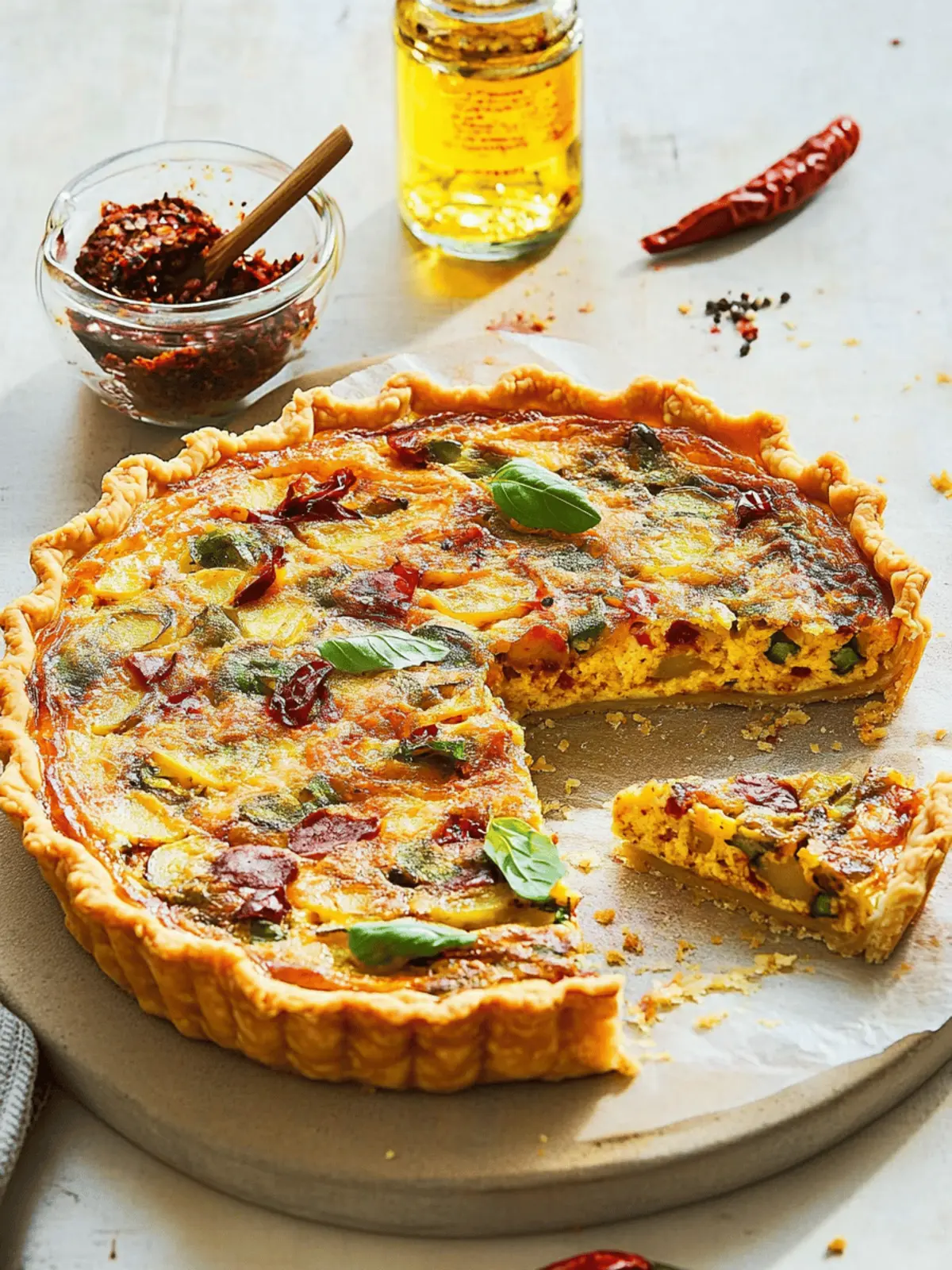 Crispy Chilli Potato Quiche: A Spicy Twist for Brunch Delight 2 Crispy Chilli Potato Quiche