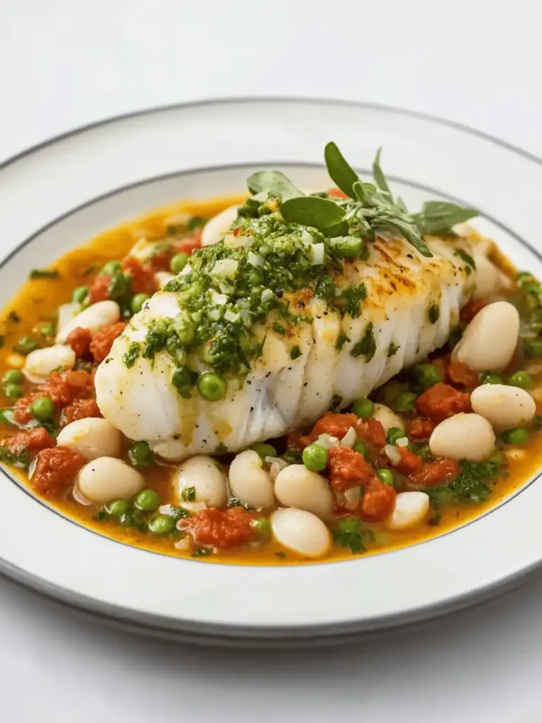 Cod With Chorizo And White Beans