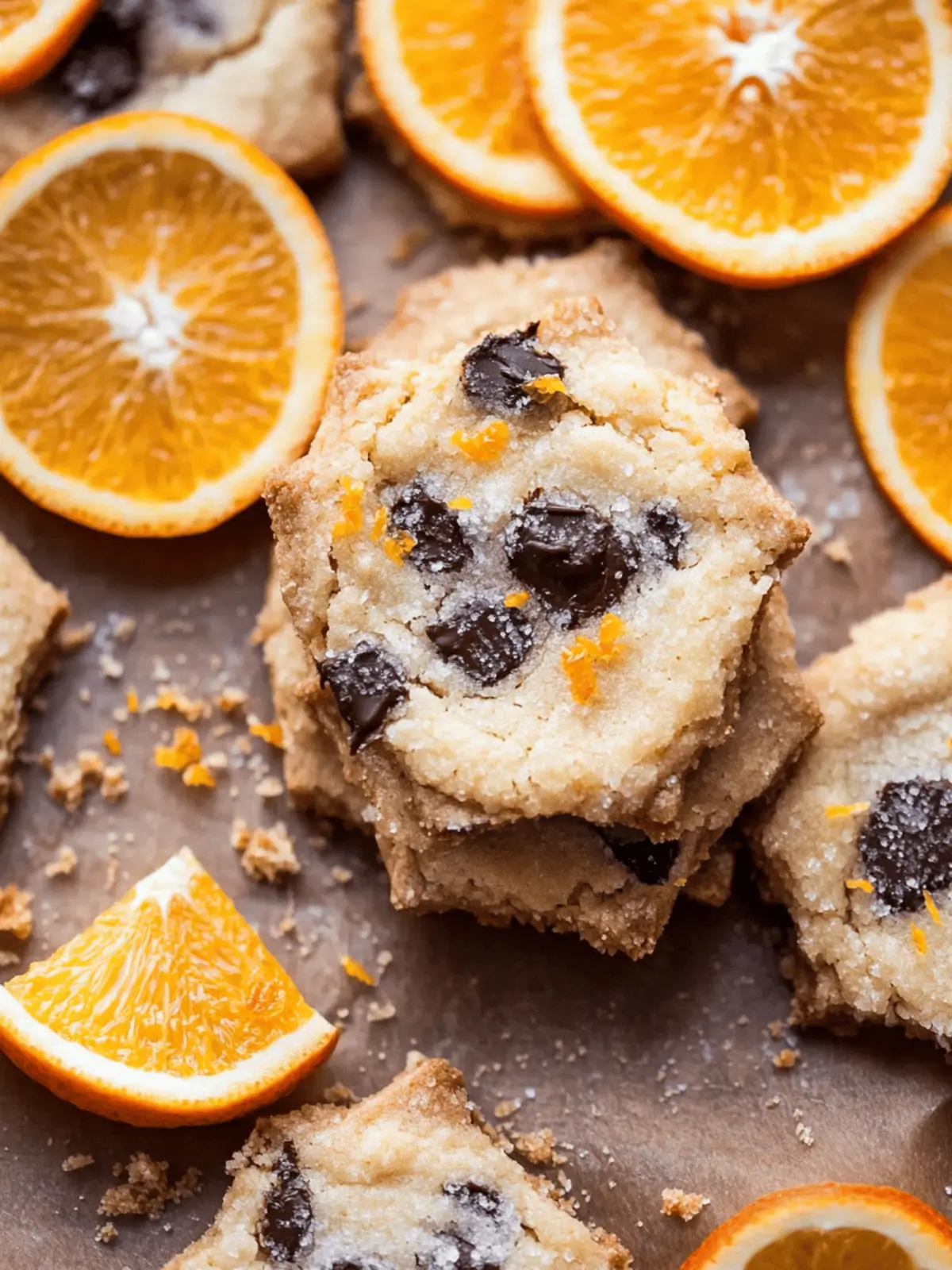 Dark Chocolate Orange Shortbread Cookies