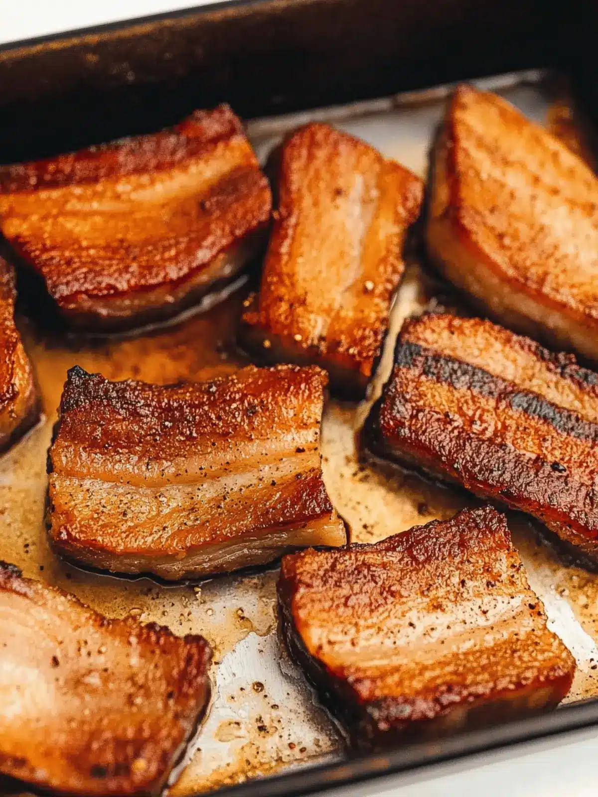 Oven Baked Pork Belly Slices