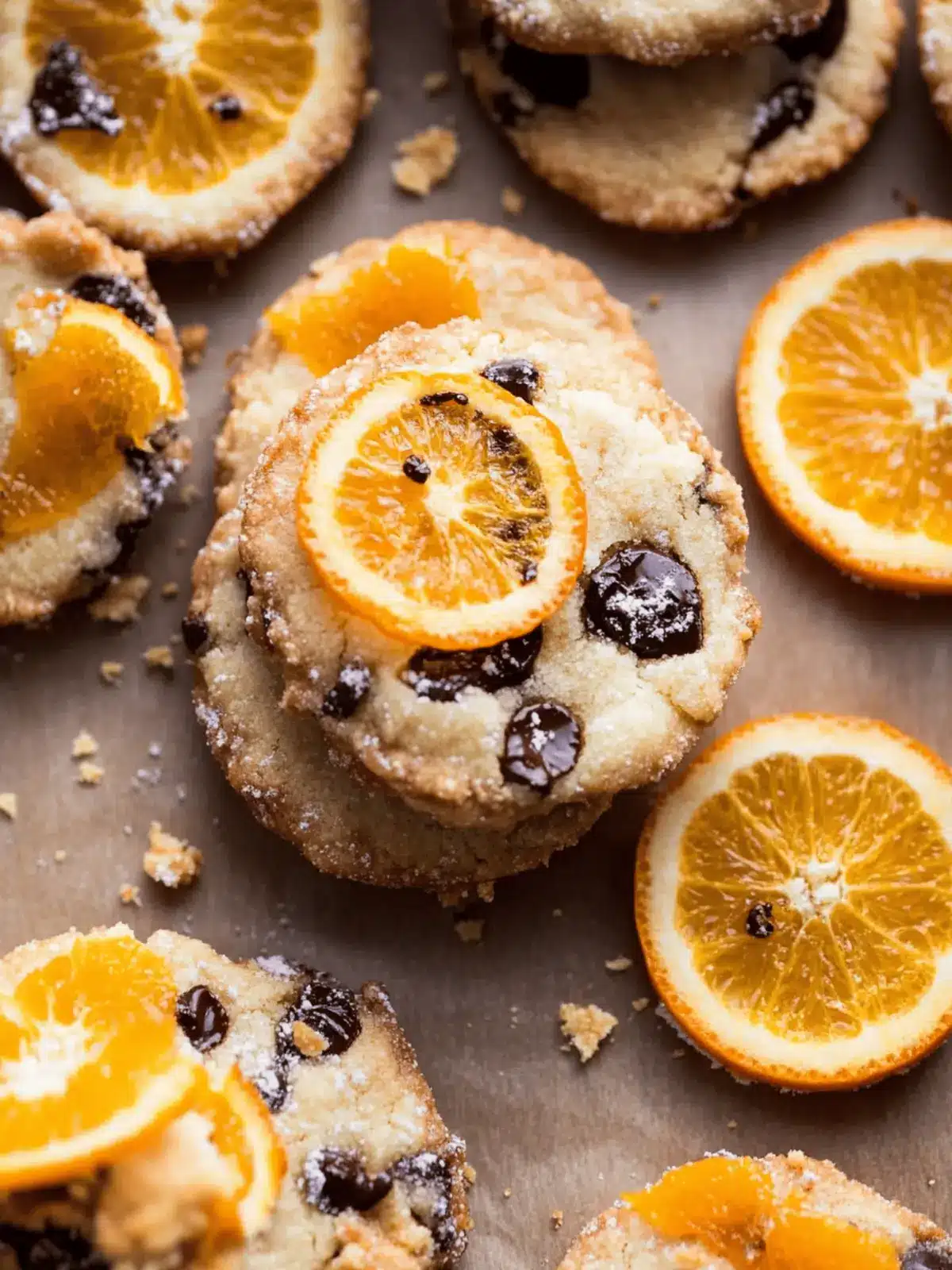 Dark Chocolate Orange Shortbread Cookies