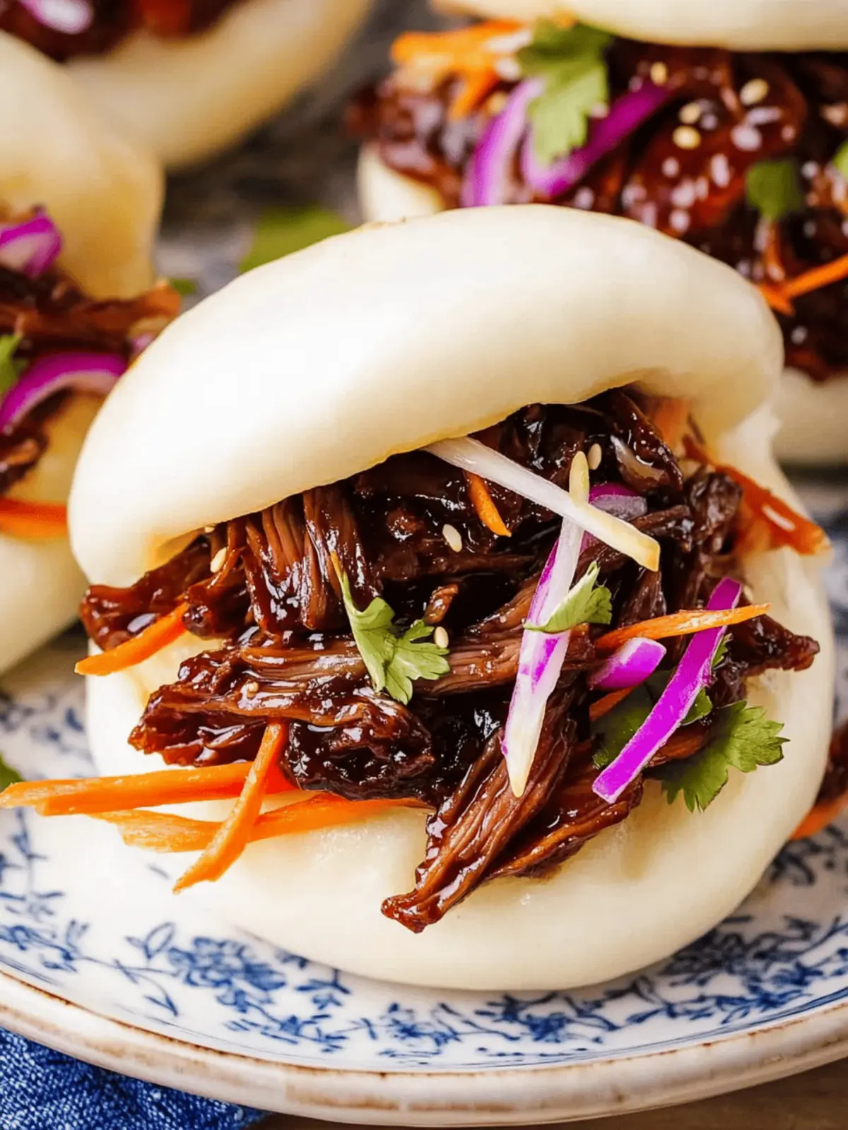 Irresistible Sweet & Spicy Soy Braised Short Rib Steamed Buns 4 Sweet & Spicy Soy Braised Short Rib Steamed Buns (Bao)
