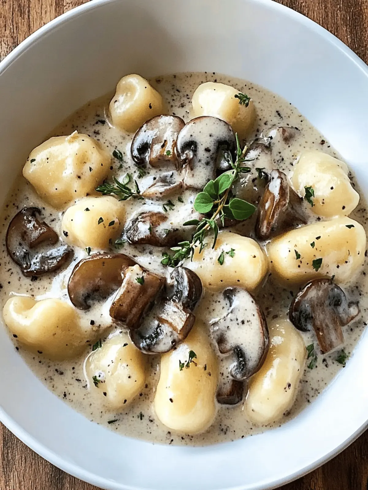 Mushroom Gnocchi with Parmesan Cream Sauce