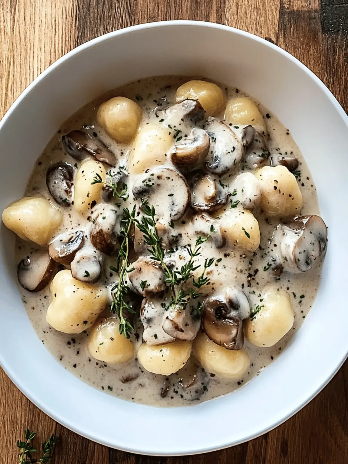 Mushroom Gnocchi with Parmesan Cream Sauce