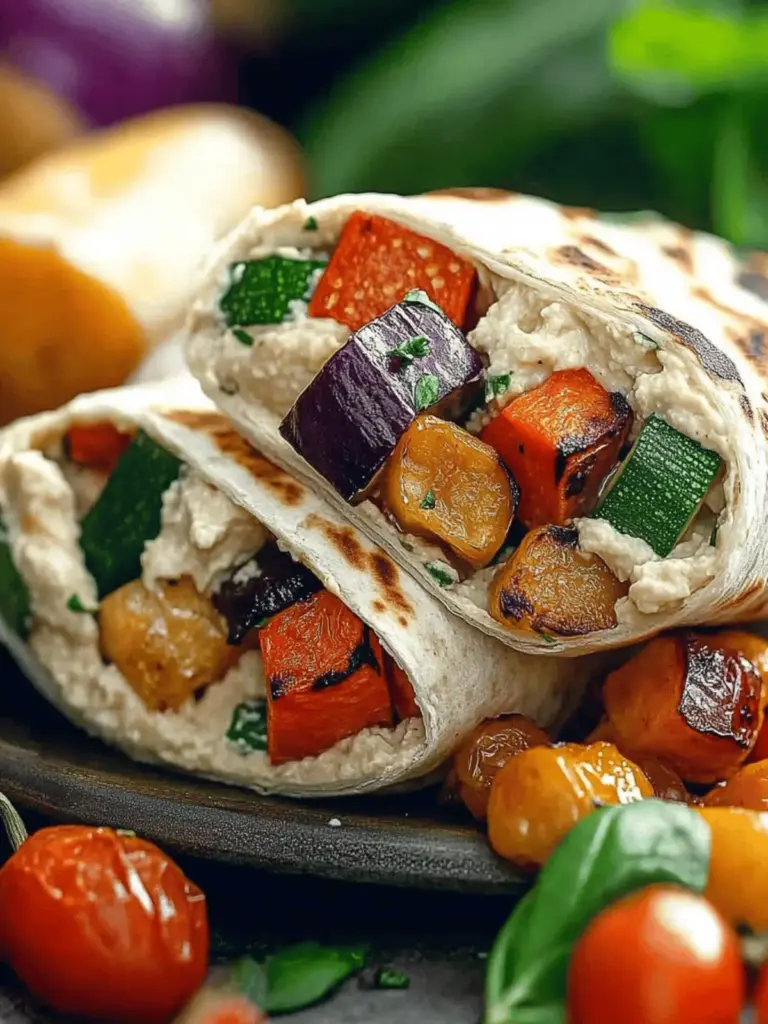Roasted Veggie and Hummus Wraps