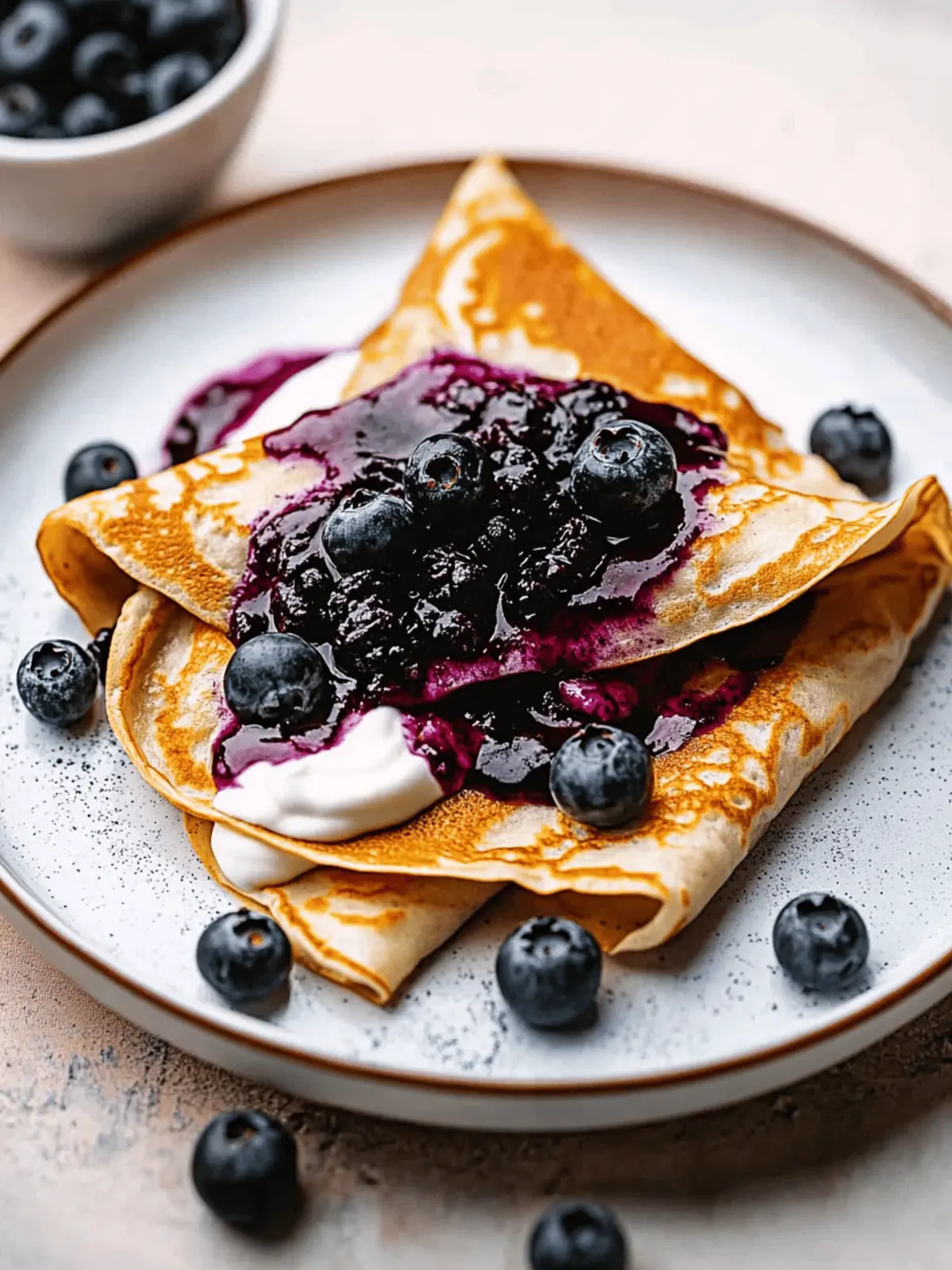 Irresistible Crepes with Blueberry Sauce for Sweet Dreams 5 Crepes with Blueberry Sauce
