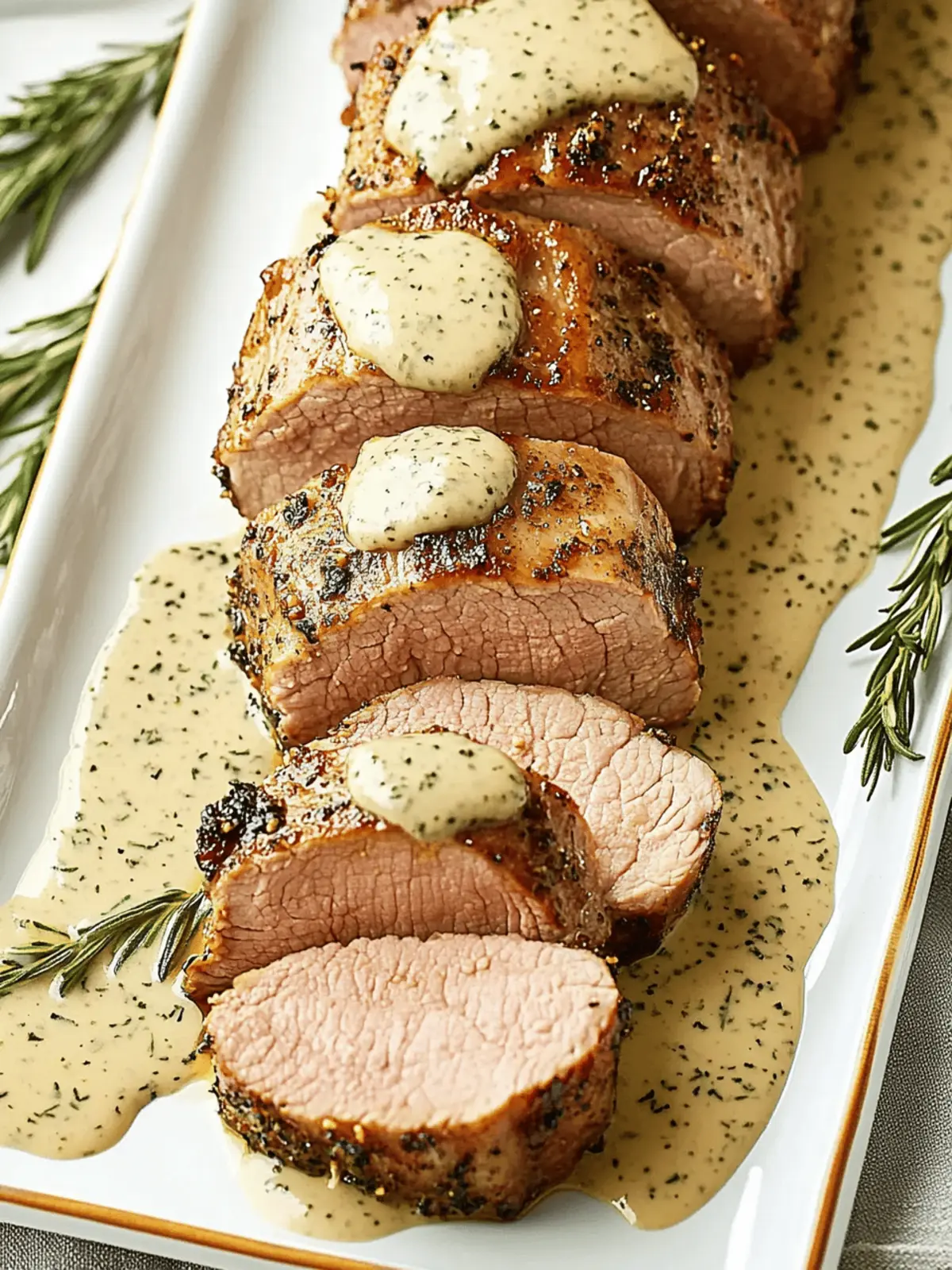 Oven-Baked Pork Tenderloin with Dijon Cream Sauce