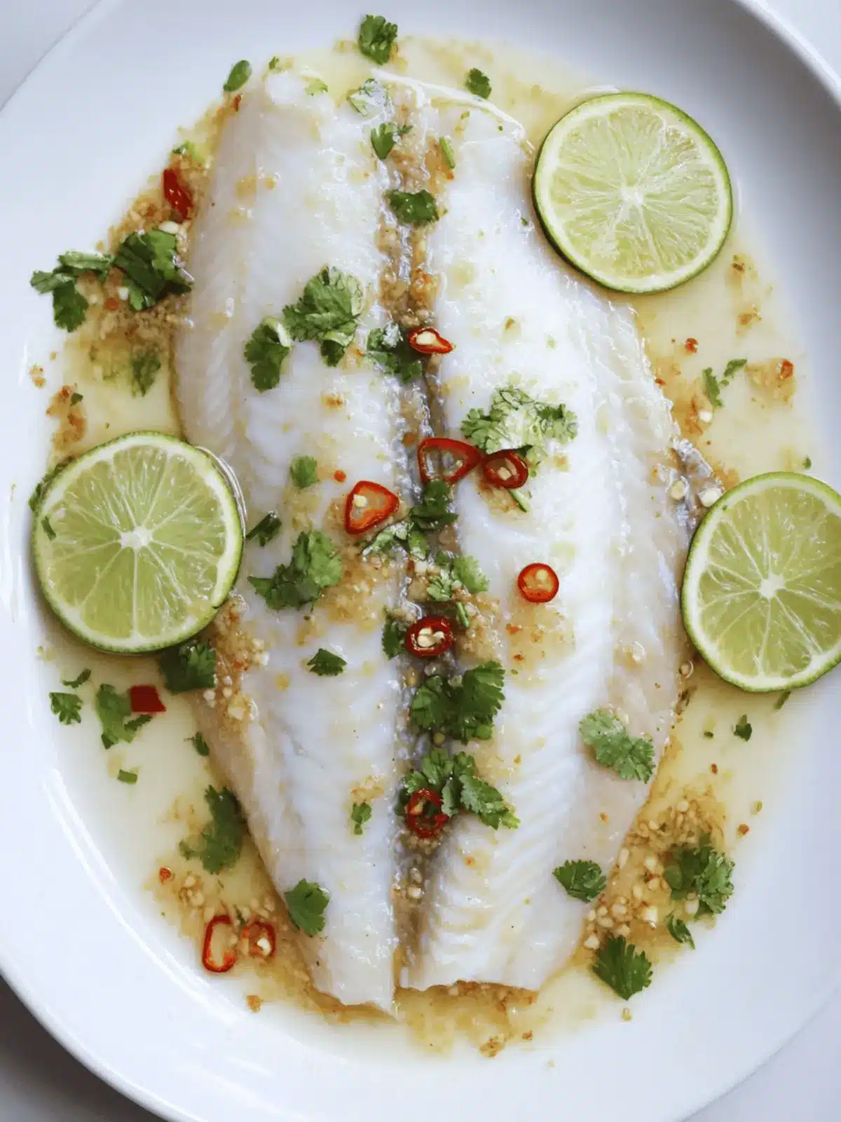 Steamed Fish with Lime, Garlic, and Chilies