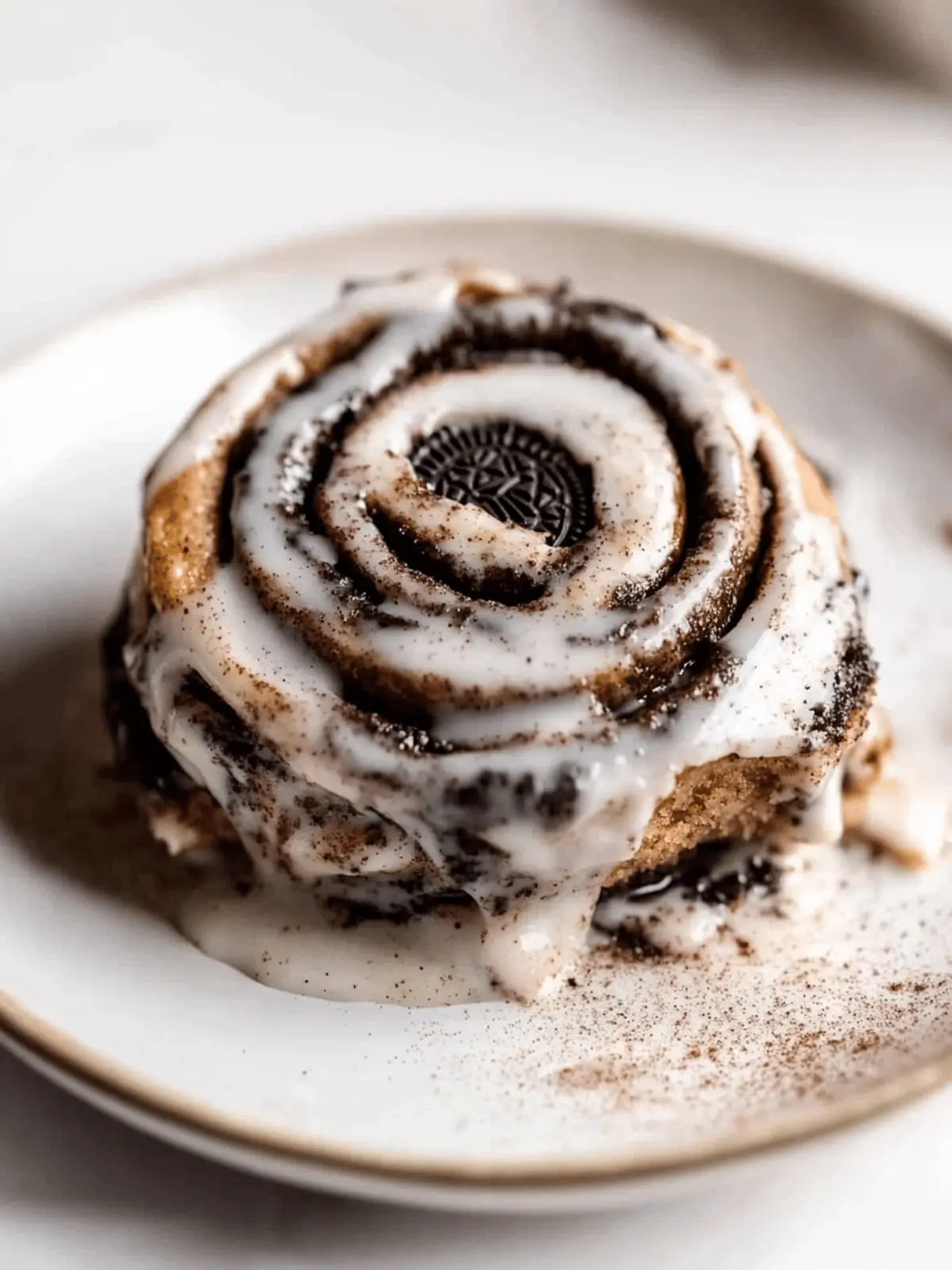 Oreo Cookies and Cream Cinnamon Rolls