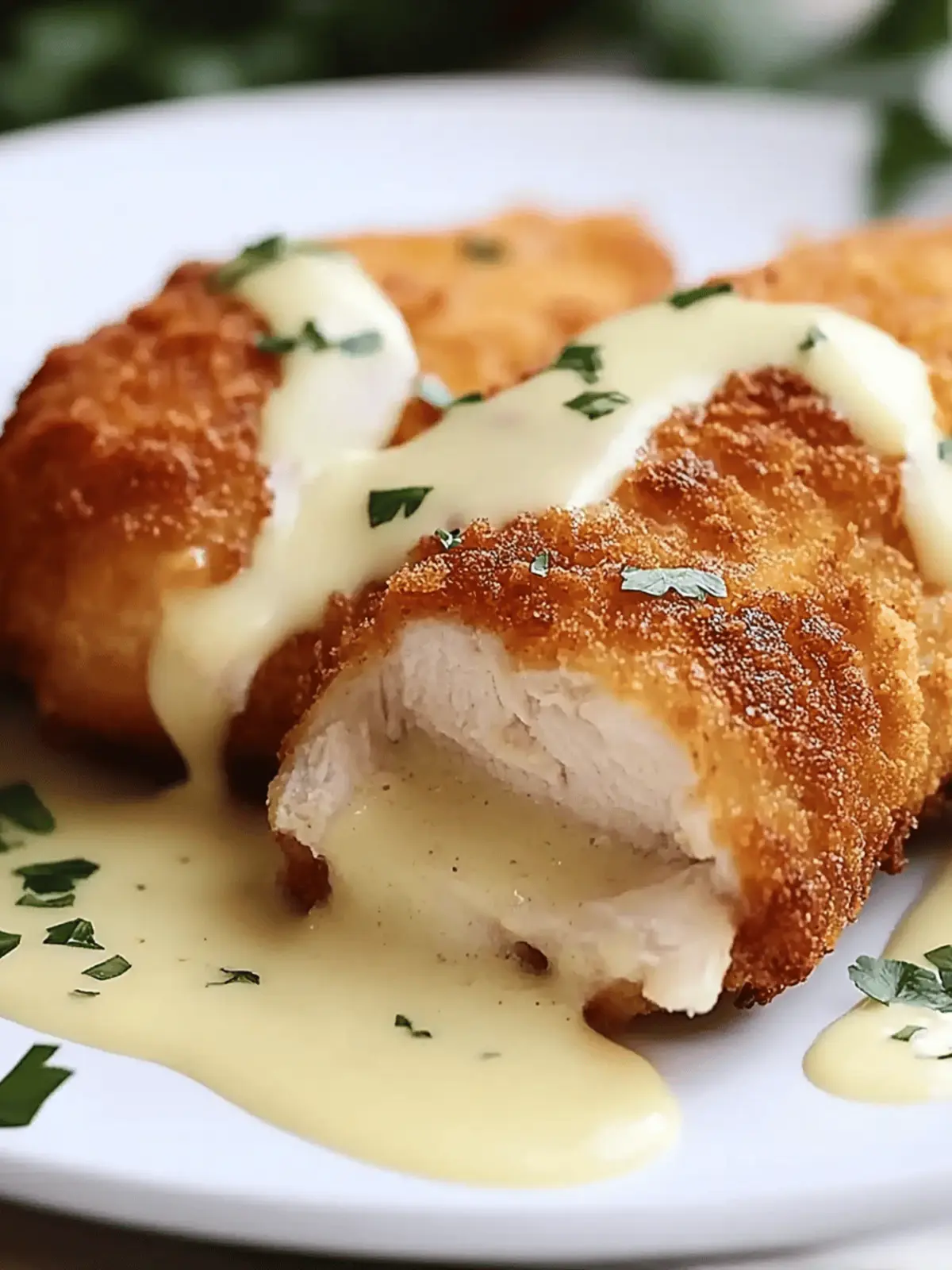 Irresistible Chicken Cordon Bleu with Creamy Swiss Cheese Sauce 4 Chicken Cordon Bleu with Swiss Cheese Sauce