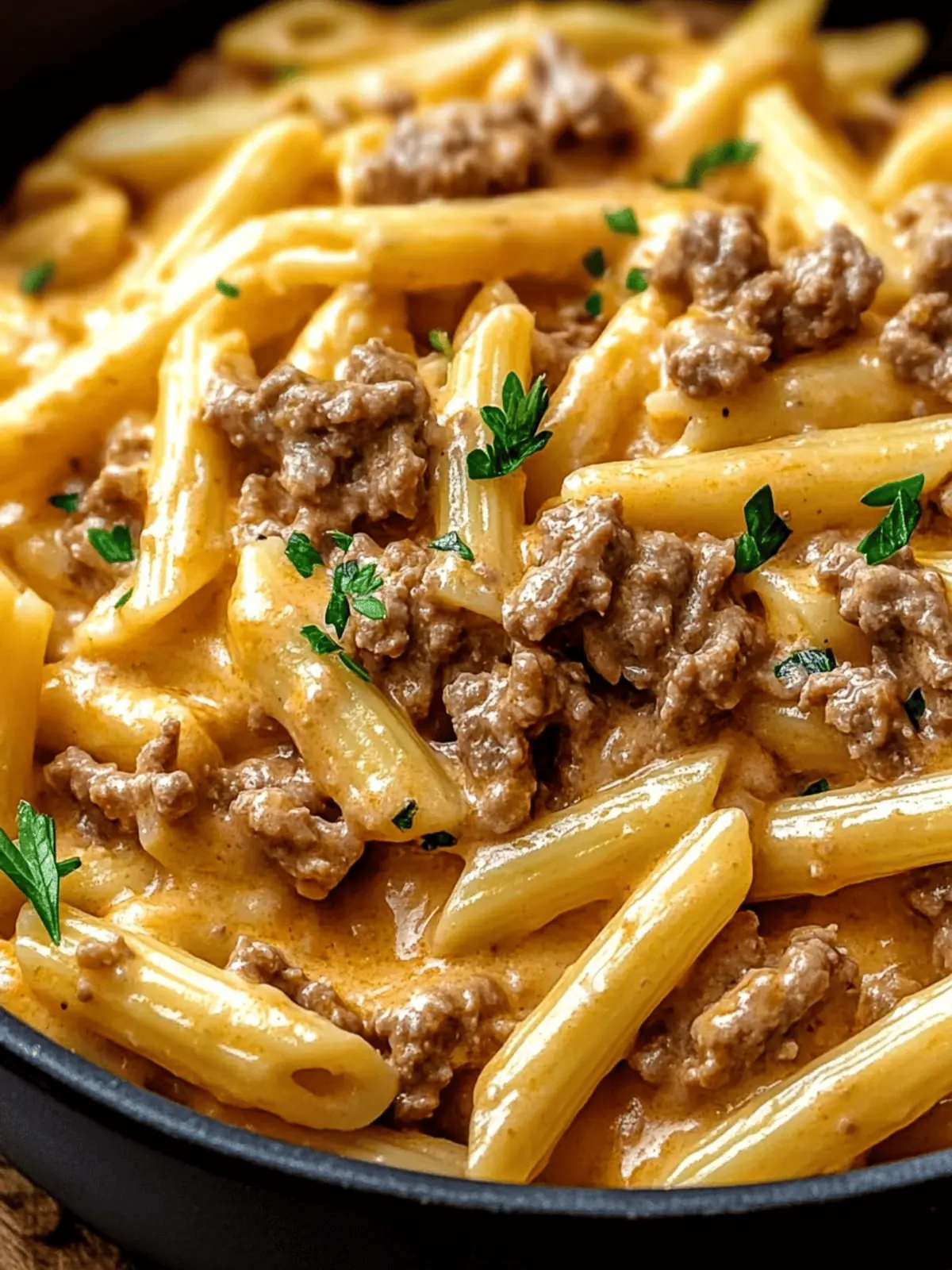 Creamy High Protein Beef Pasta