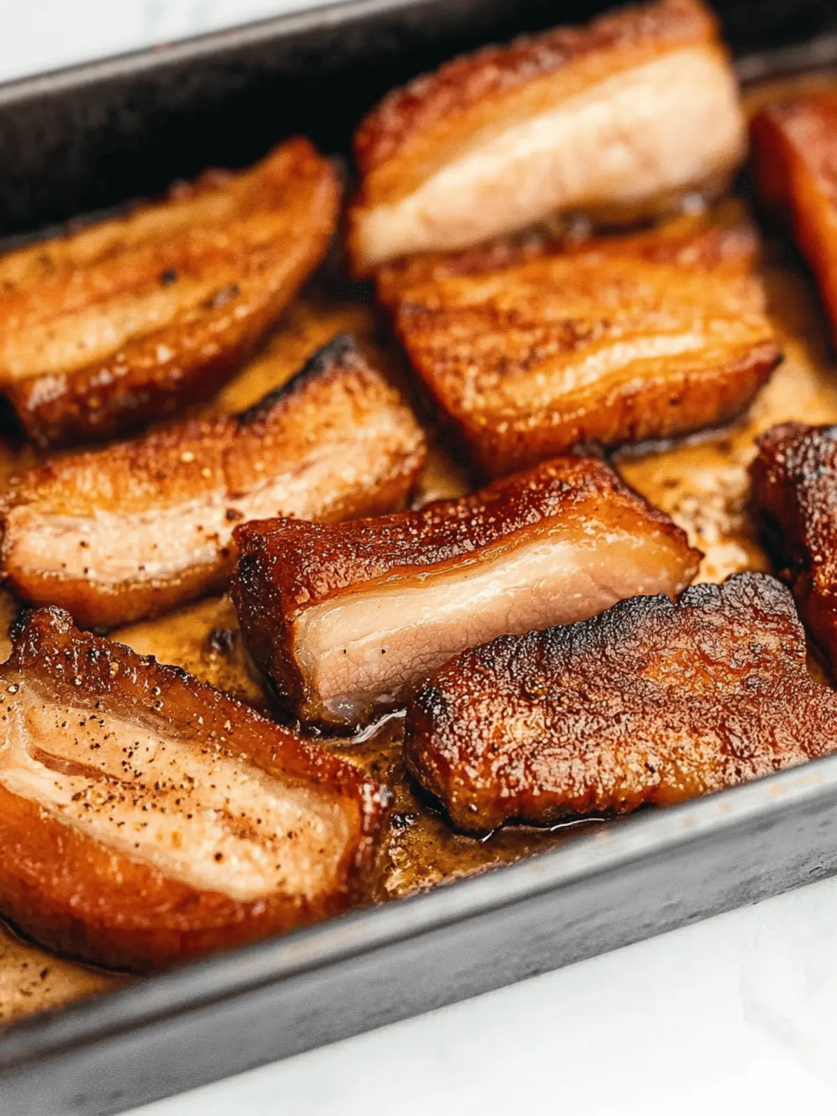 Oven Baked Pork Belly Slices