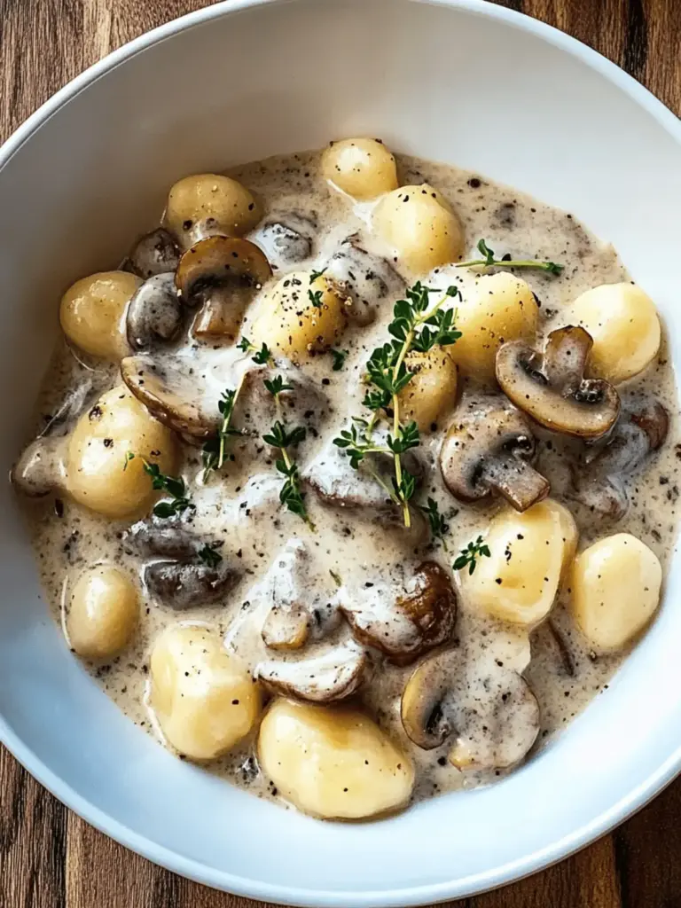 Mushroom Gnocchi with Parmesan Cream Sauce