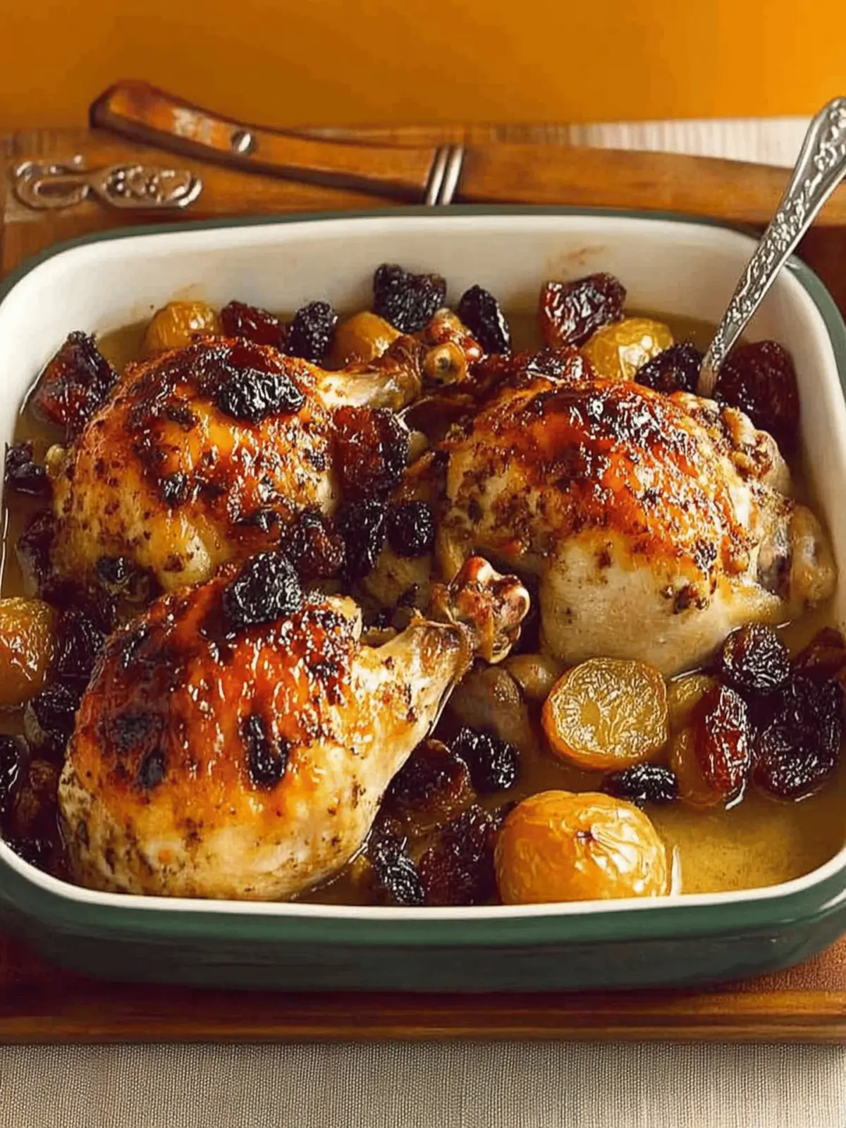 Easy Roast Chicken with Dried Fruit