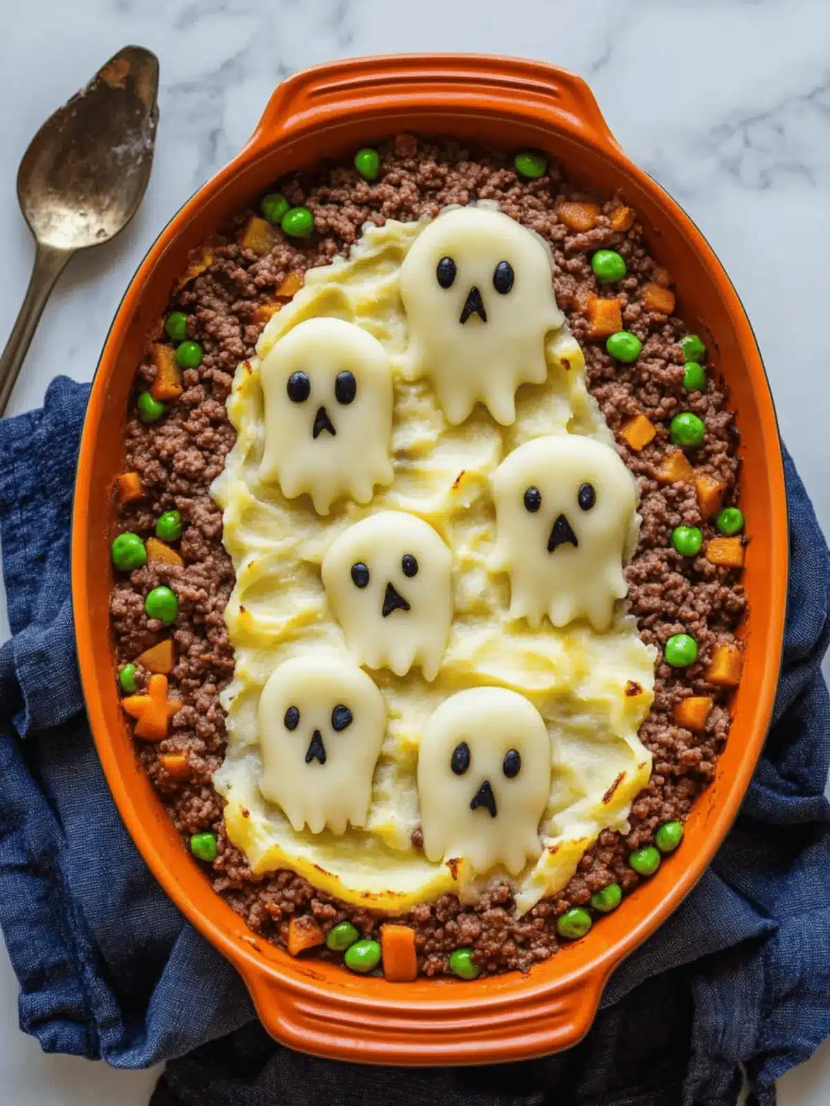 Easy Creepy Shepherd’s Pie With Ground Beef And Ghost Potatoes