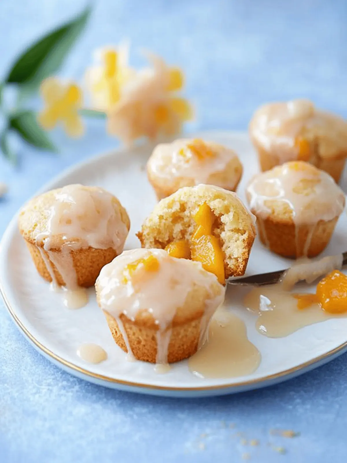 Mango Muffins with Passion Fruit Glaze