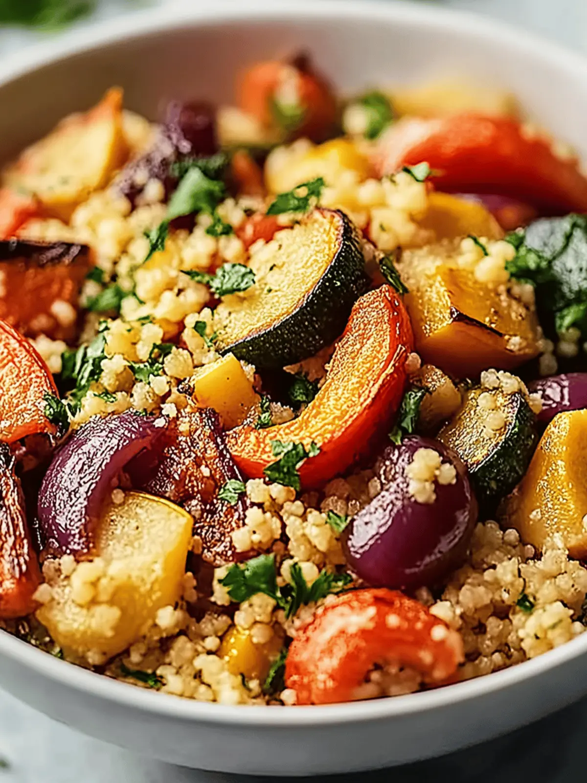 Vibrant Roasted Vegetable Couscous Bowl for Your Happy Table 2 Vibrant Roasted Vegetable Couscous Bowl