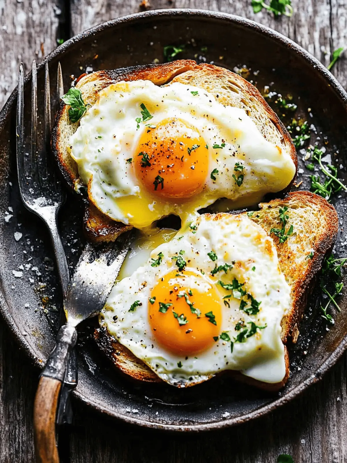 French Baked Eggs on Toast