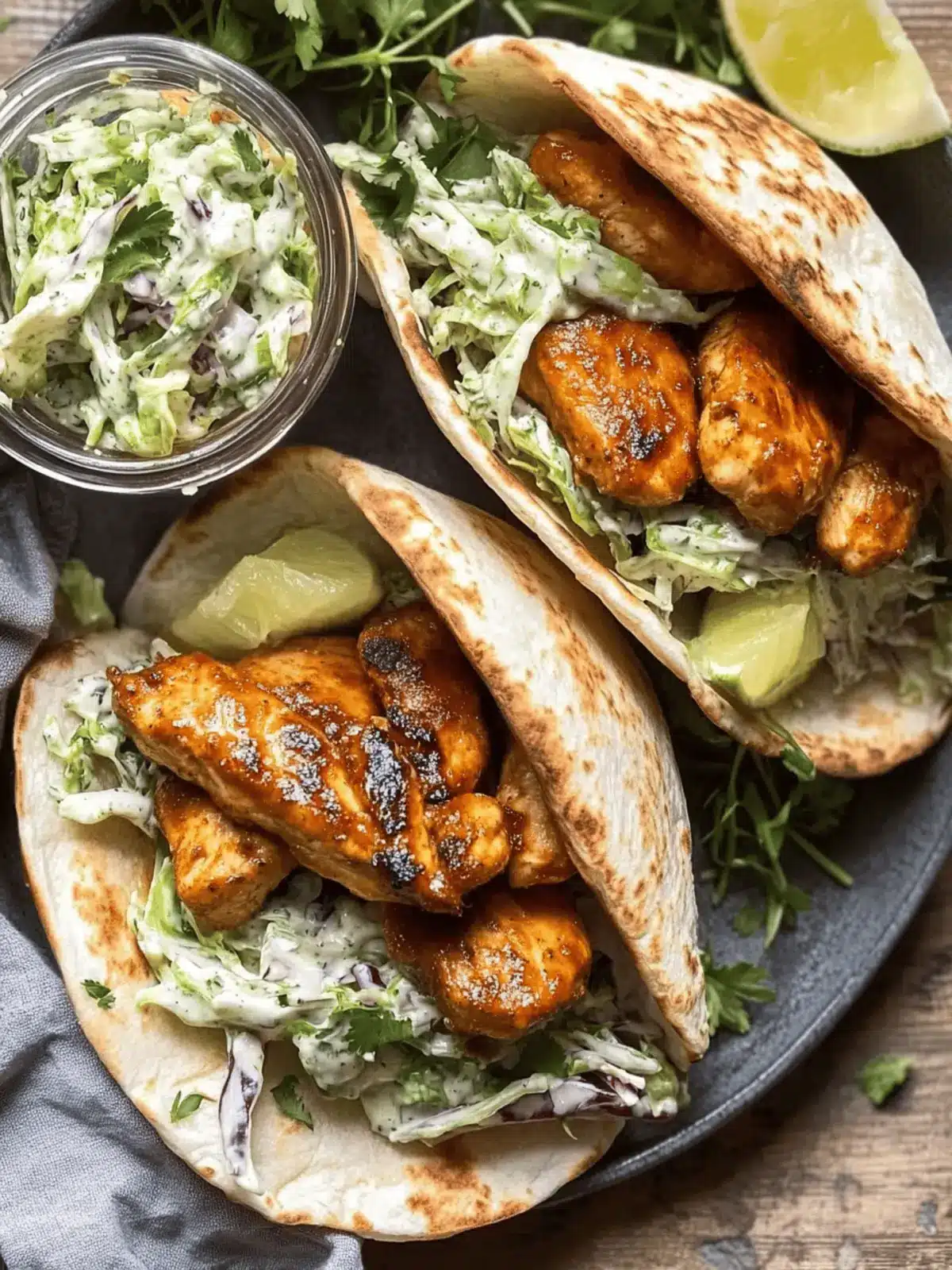 Sheet Pan Chicken Pitas with Herby Ranch Slaw