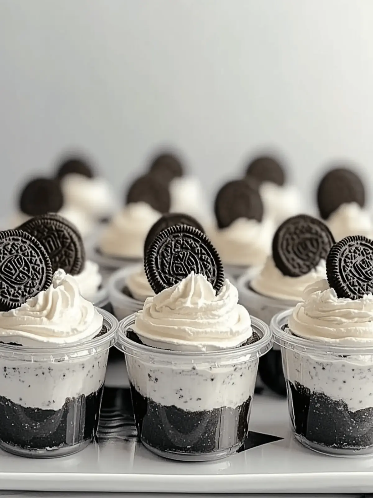 Mini Oreo Dessert Cups with Whipped Cream Cheese Filling