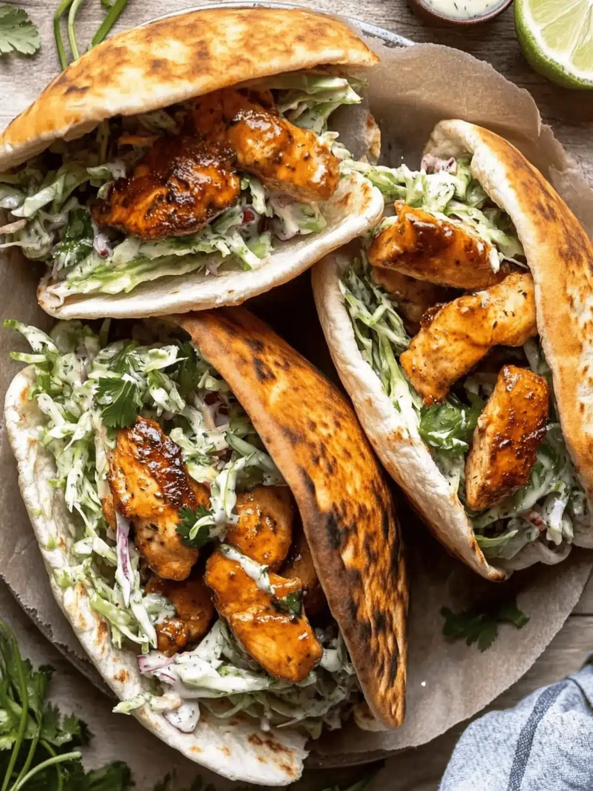 Sheet Pan Chicken Pitas with Herby Ranch Slaw
