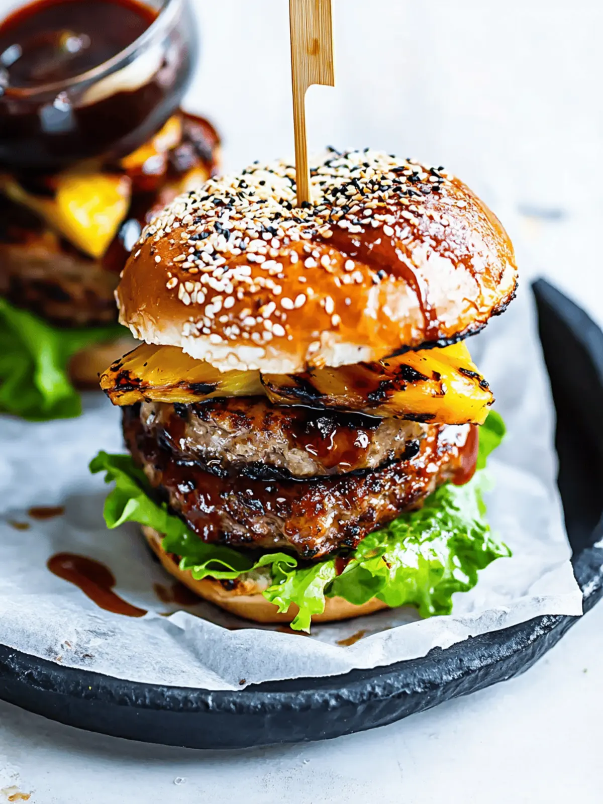 Hawaiian Teriyaki Burgers with Grilled Pineapple