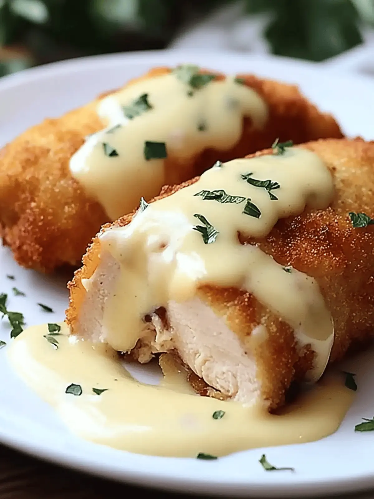 Irresistible Chicken Cordon Bleu with Creamy Swiss Cheese Sauce 3 Chicken Cordon Bleu with Swiss Cheese Sauce