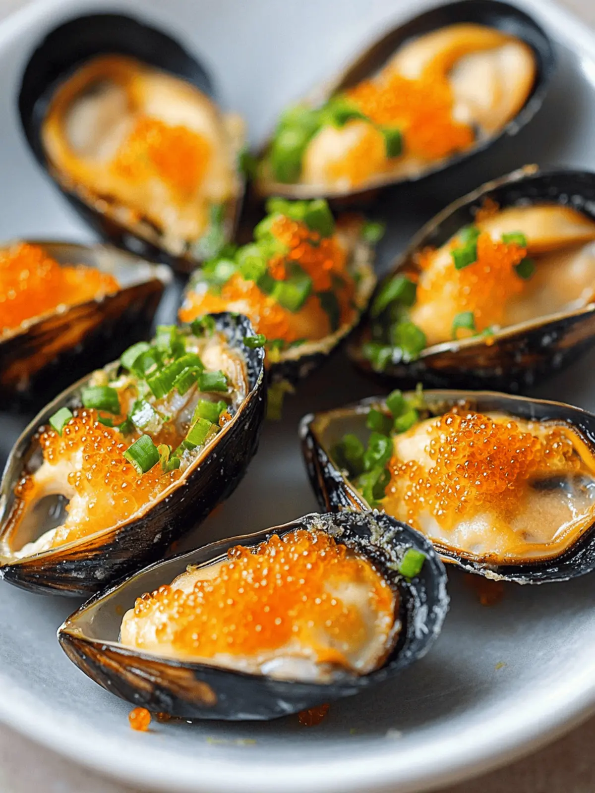 Japanese Baked Dynamite Mussels