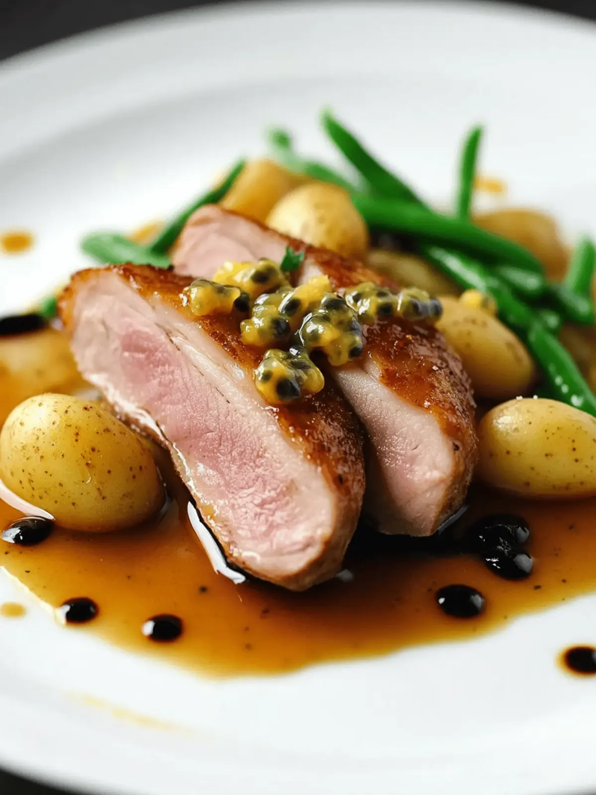 Duck Breast with Passion Fruit Sauce and Crushed New Potatoes Delight 4 Duck Breast With Passion Fruit Sauce And Crushed New Potatoes