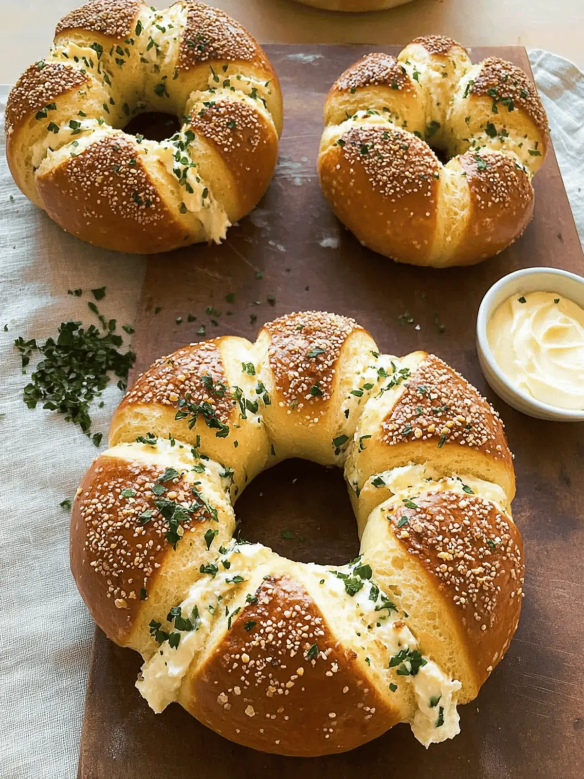 Cream Cheese Stuffed Garlic Bagel Bliss You Can Make at Home 3 Cream Cheese Stuffed Garlic Bagel