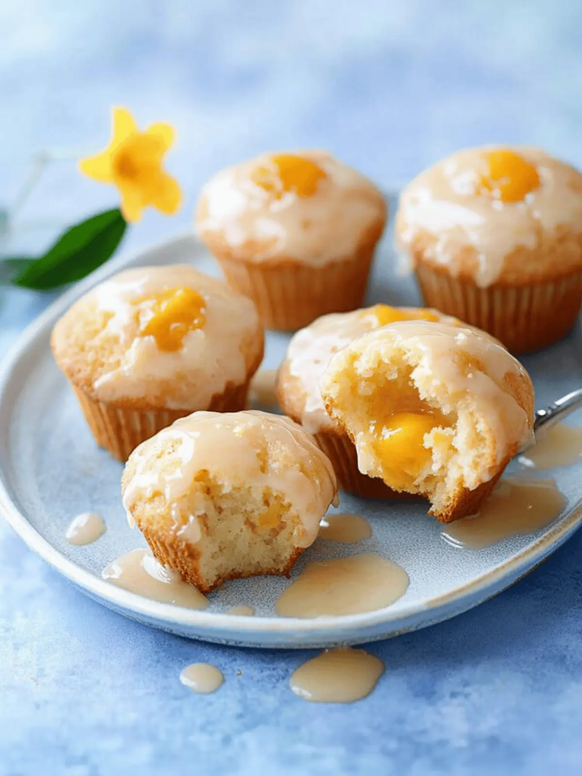 Mango Muffins with Passion Fruit Glaze