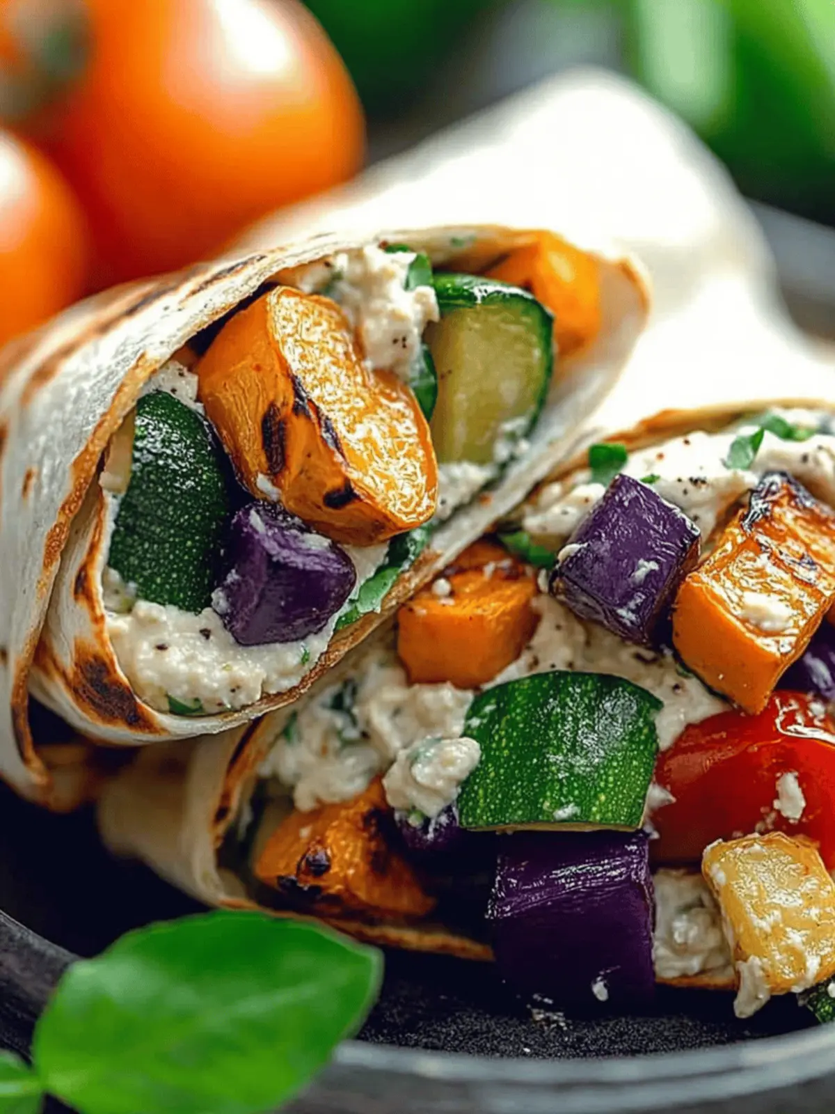 Roasted Veggie and Hummus Wraps