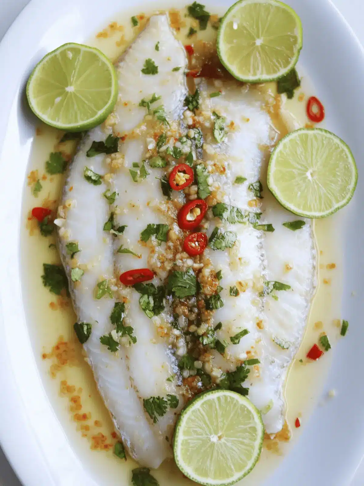 Steamed Fish with Lime, Garlic, and Chilies