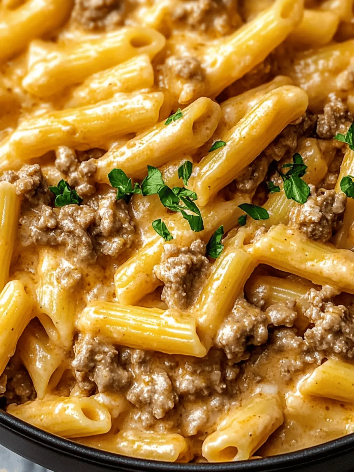 Creamy High Protein Beef Pasta
