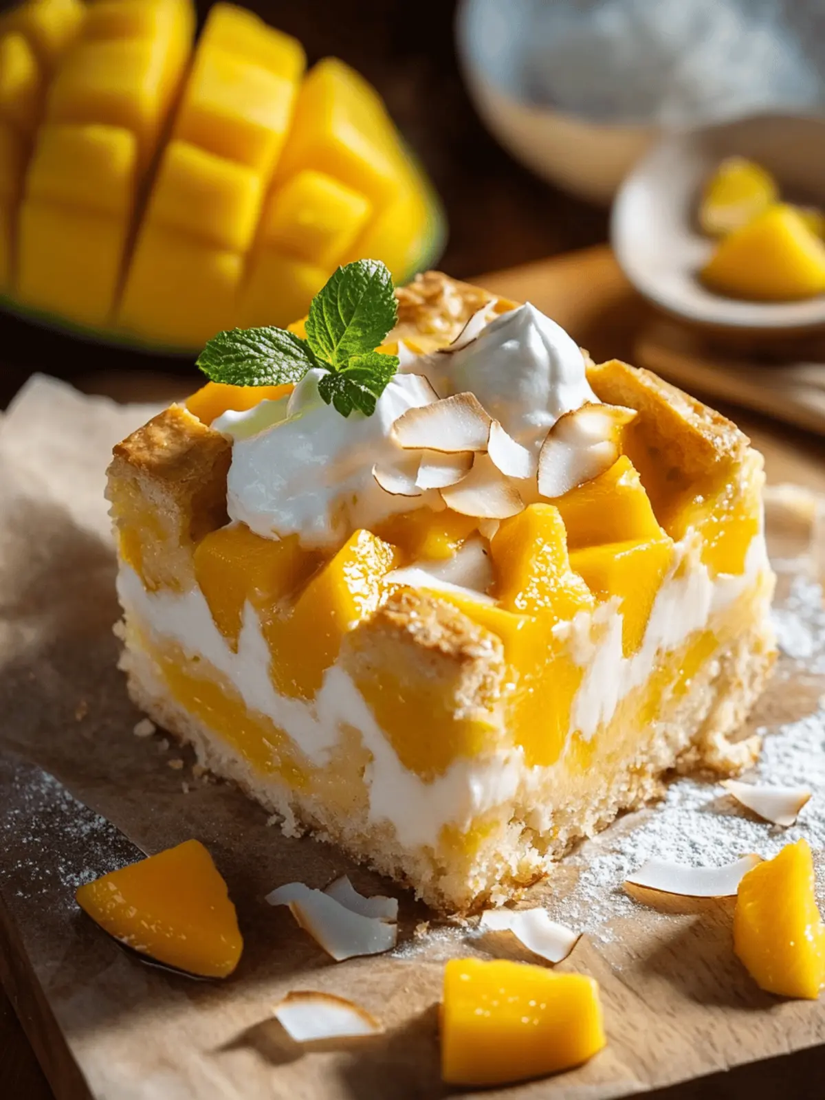Mango Coconut Bread Pudding