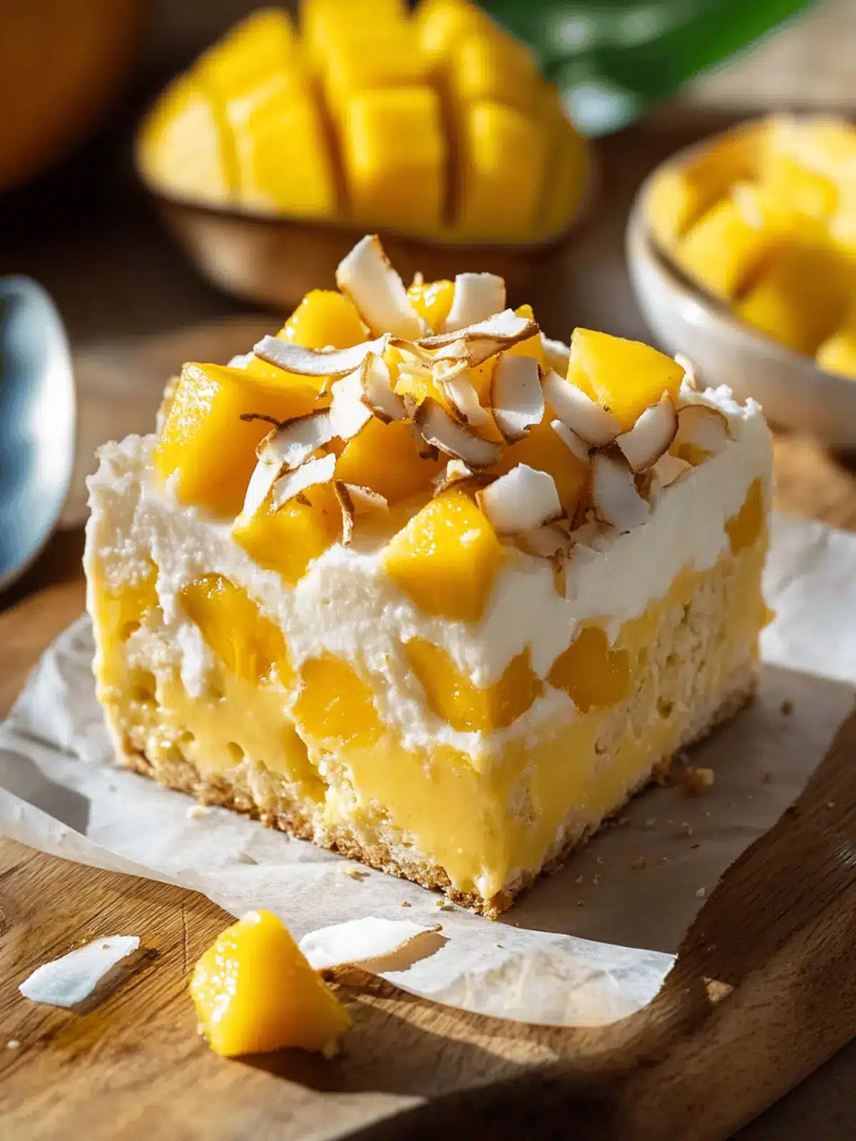 Mango Coconut Bread Pudding