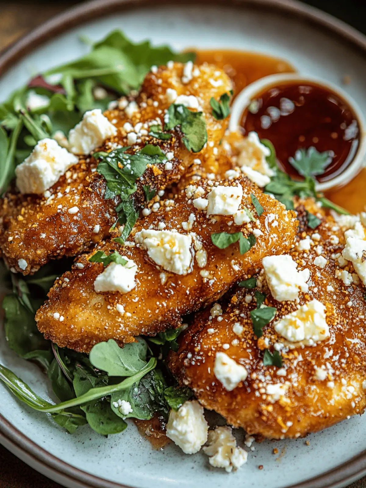 Crispy Hot Honey Feta Chicken