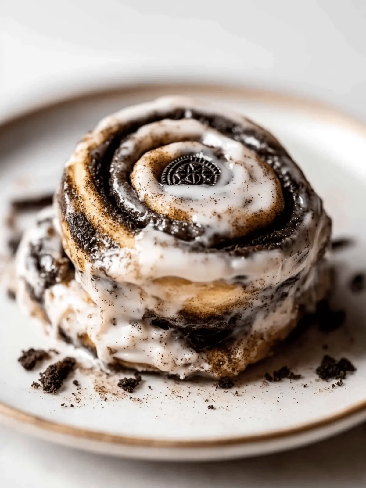 Oreo Cookies and Cream Cinnamon Rolls