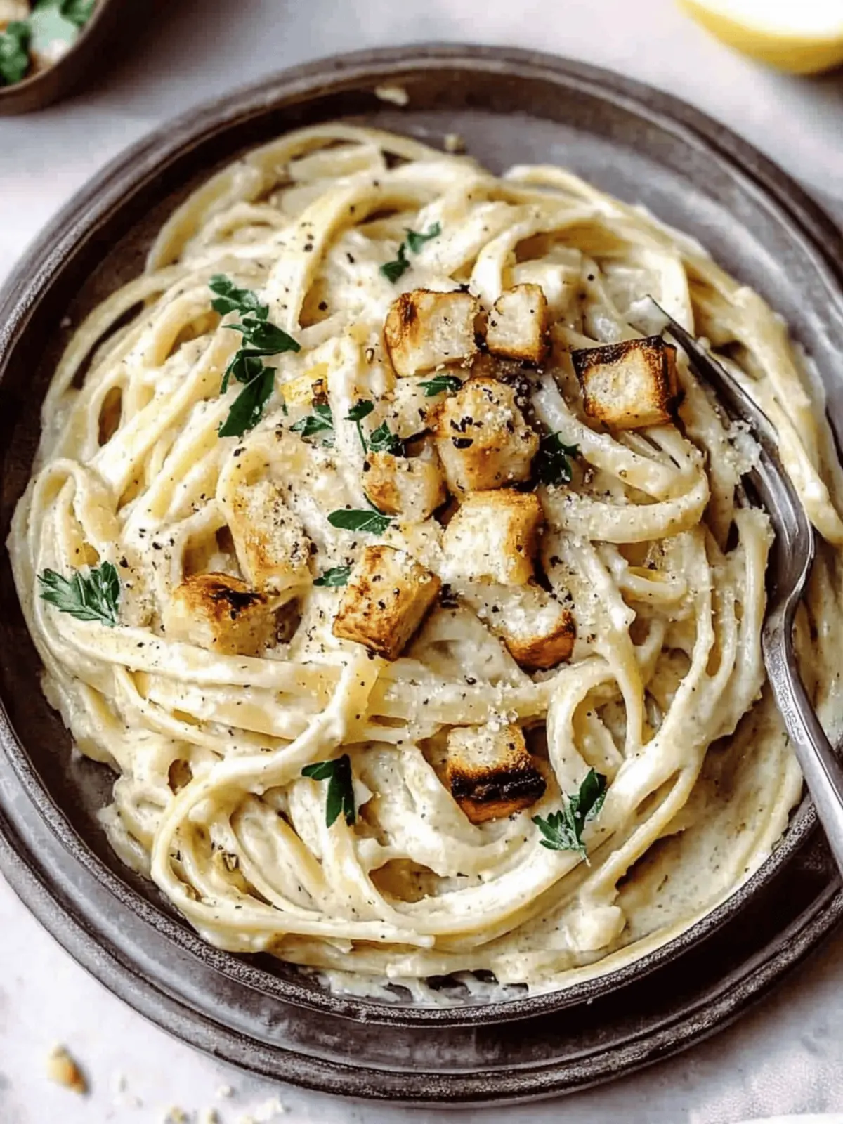 Creamy Tahini Pasta with Lemon and Garlic