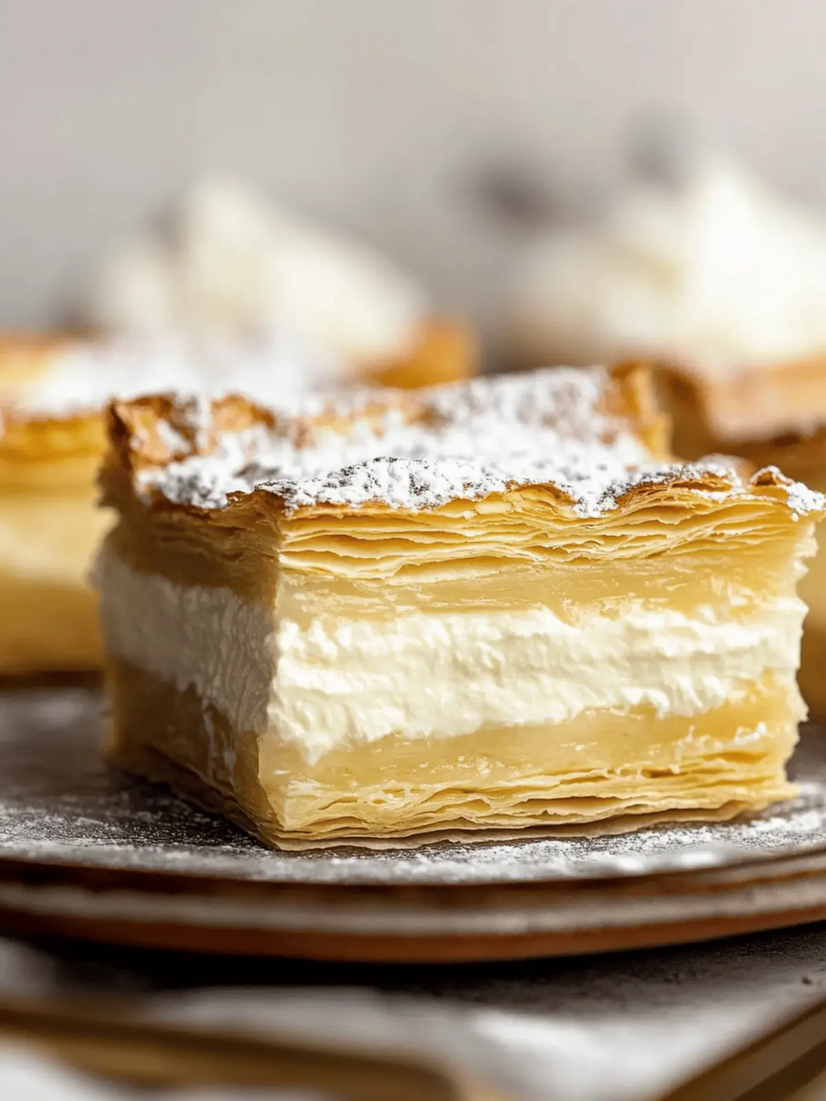 Creamy Vanilla Slice with Flaky Puff Pastry