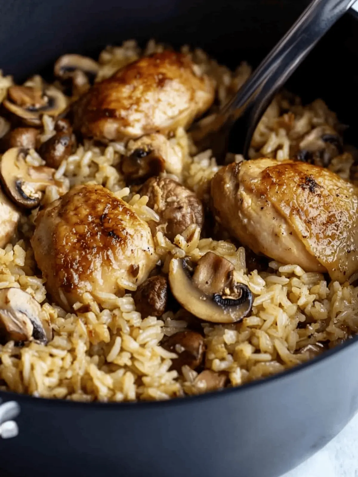 One Pot Mushroom Chicken and Rice
