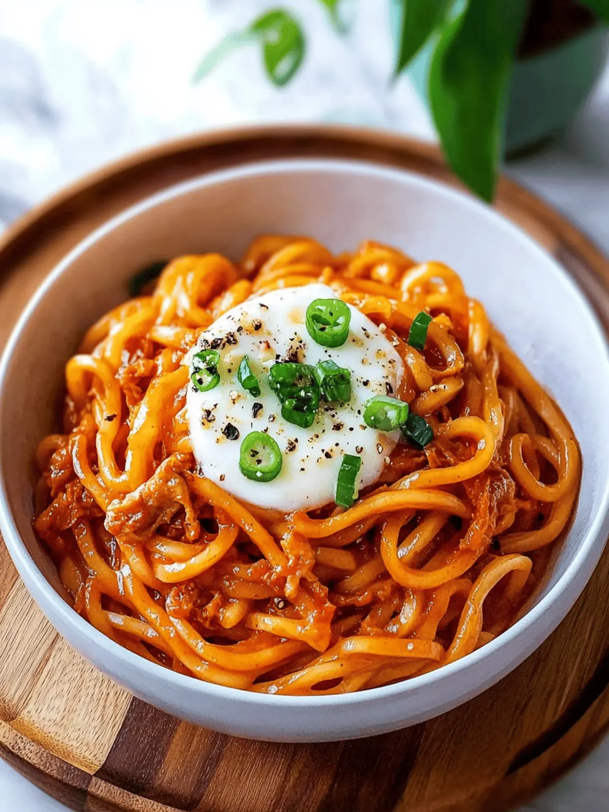 Kimchi Udon Noodle Stir Fry